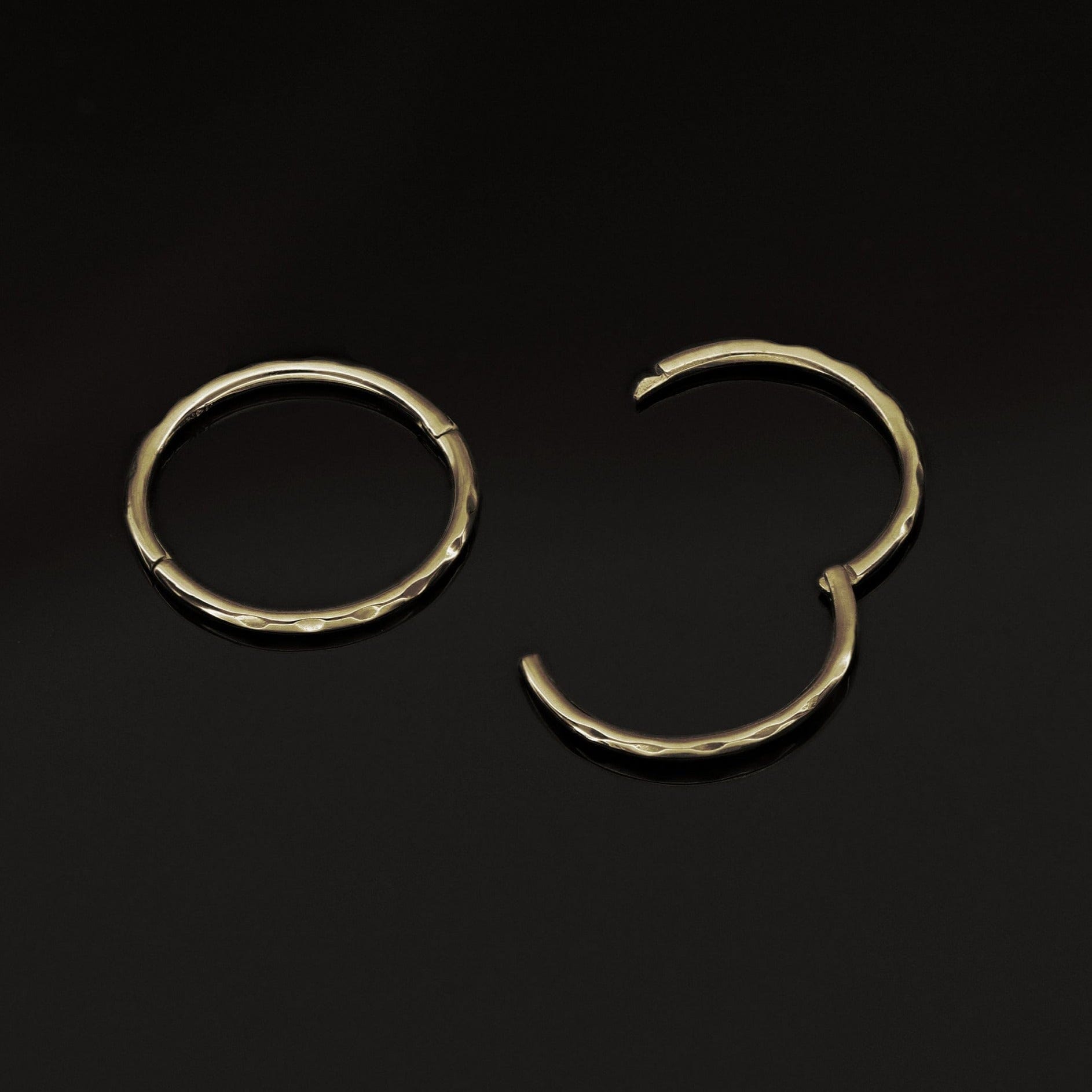 BEATTI Hoops 14K Gold Textured Clicker Hoops 14K Gold Textured Clicker Hoops