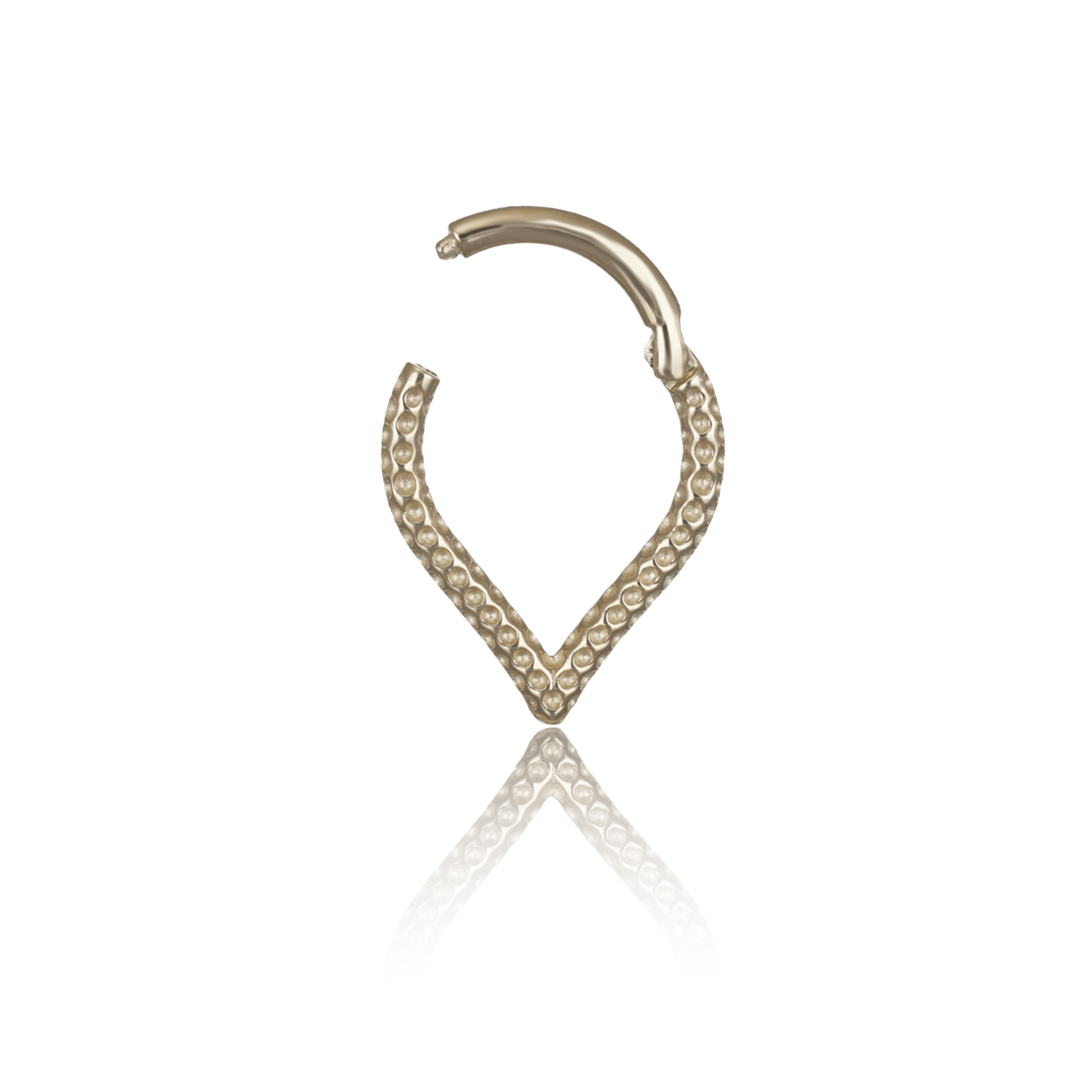 BEATTI Hoops 14K Gold Textured Pointy Clicker 14K Gold Textured Pointy Clicker