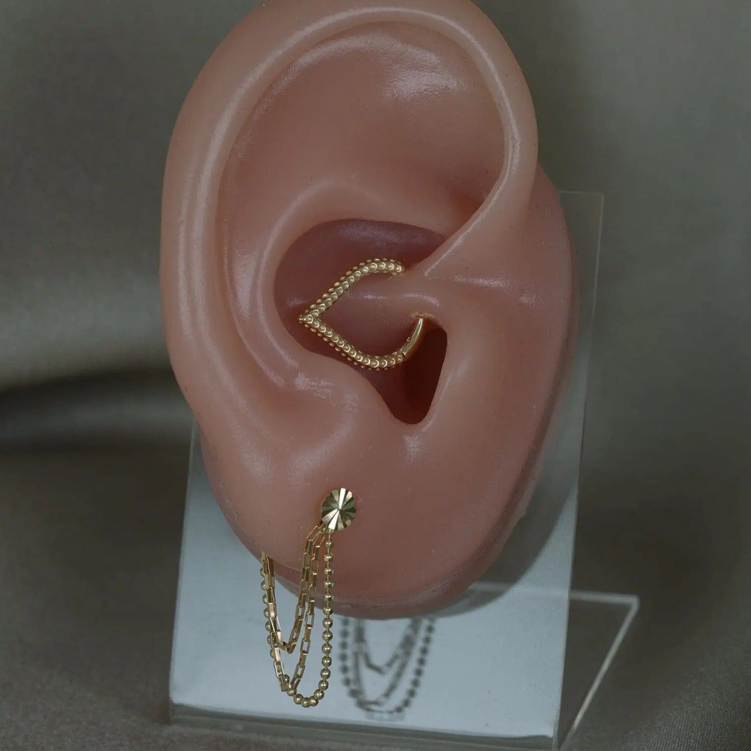 BEATTI Hoops 14K Gold Textured Pointy Clicker 14K Gold Textured Pointy Clicker