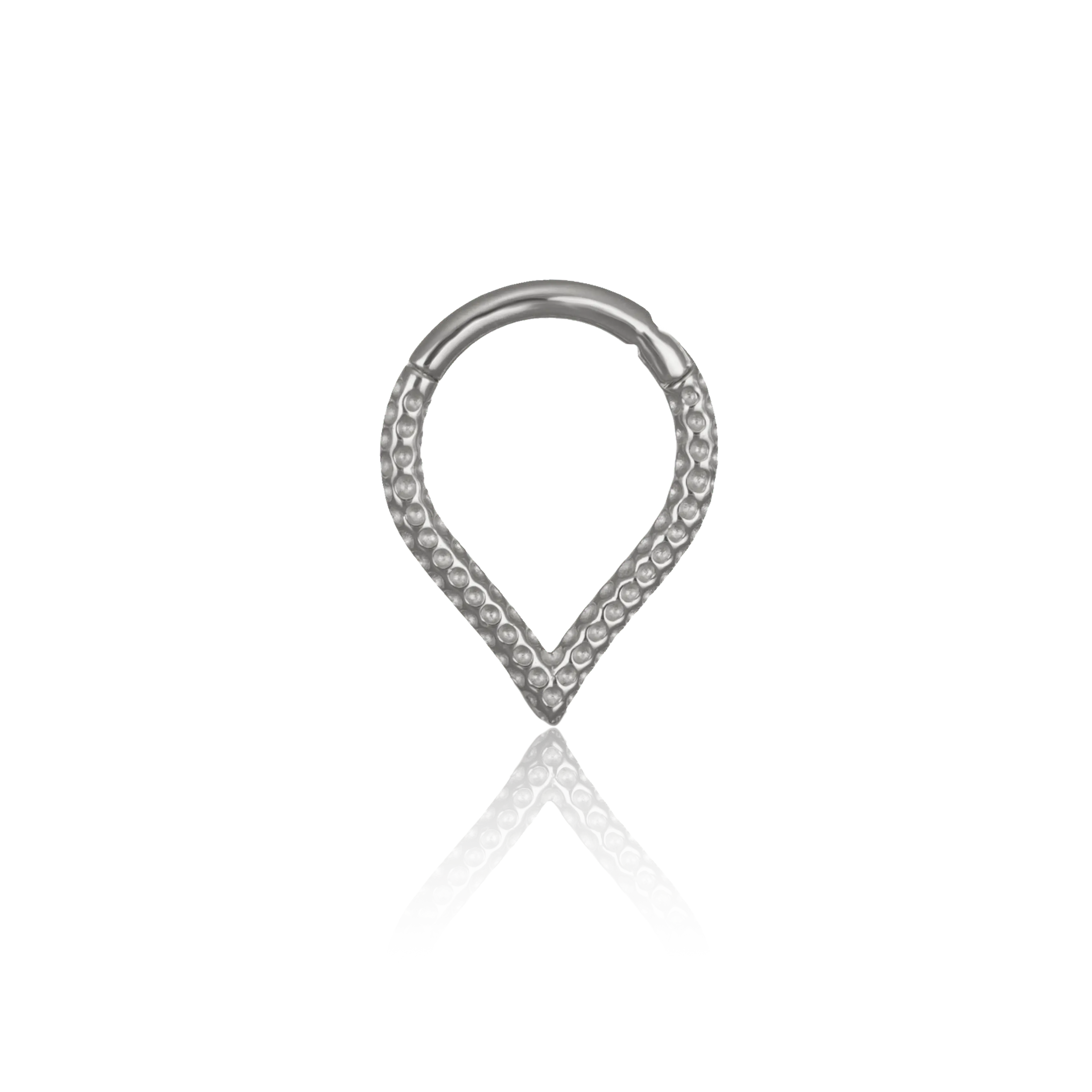 BEATTI Hoops White Gold / 16G/8mm 14K Gold Textured Pointy Clicker BJ5270 14K Gold Textured Pointy Clicker