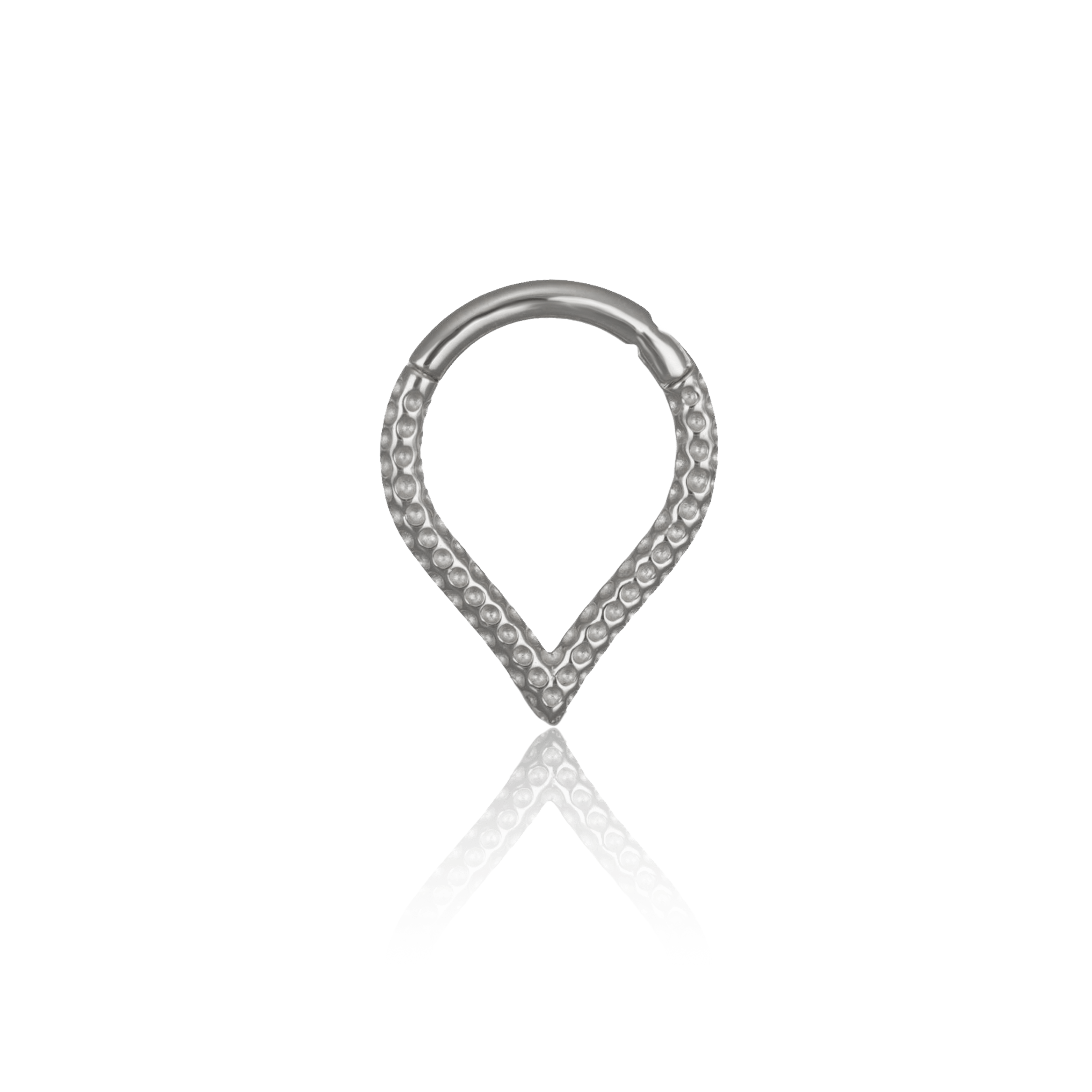 BEATTI Hoops White Gold / 16G/8mm 14K Gold Textured Pointy Clicker BJ5270 14K Gold Textured Pointy Clicker