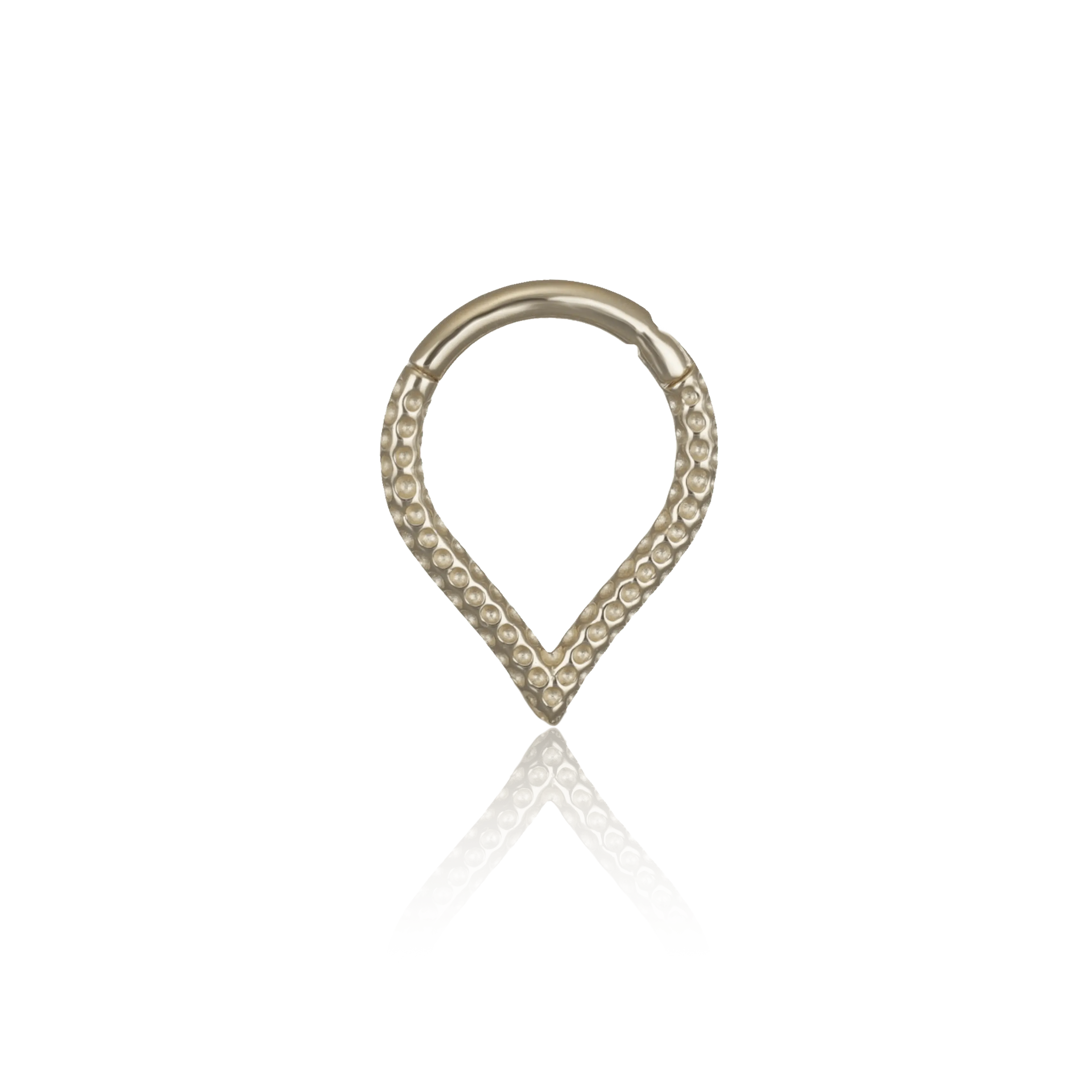 BEATTI Hoops Gold / 16G/8mm 14K Gold Textured Pointy Clicker BJ5270 14K Gold Textured Pointy Clicker