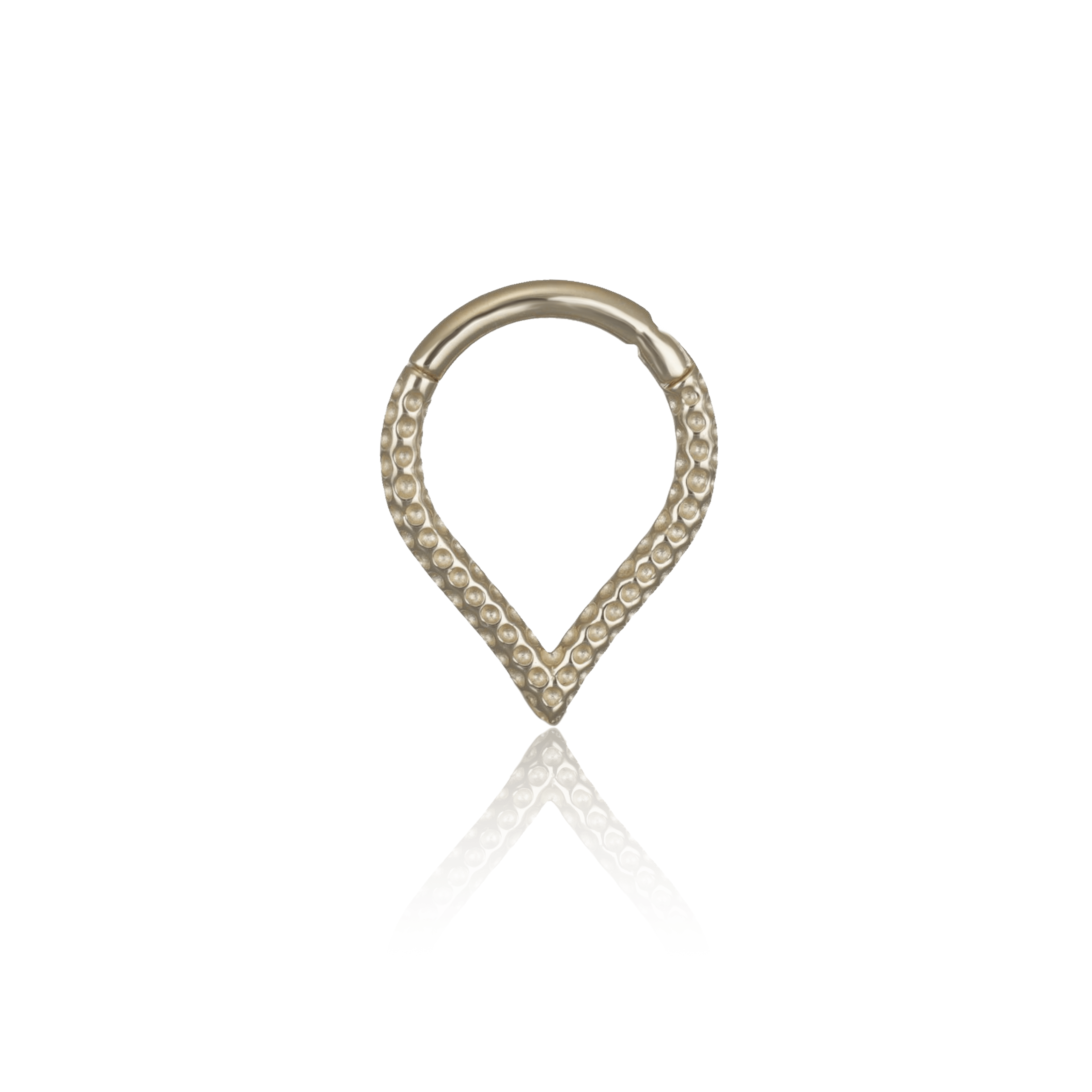 BEATTI Hoops Gold / 16G/8mm 14K Gold Textured Pointy Clicker BJ5270 14K Gold Textured Pointy Clicker