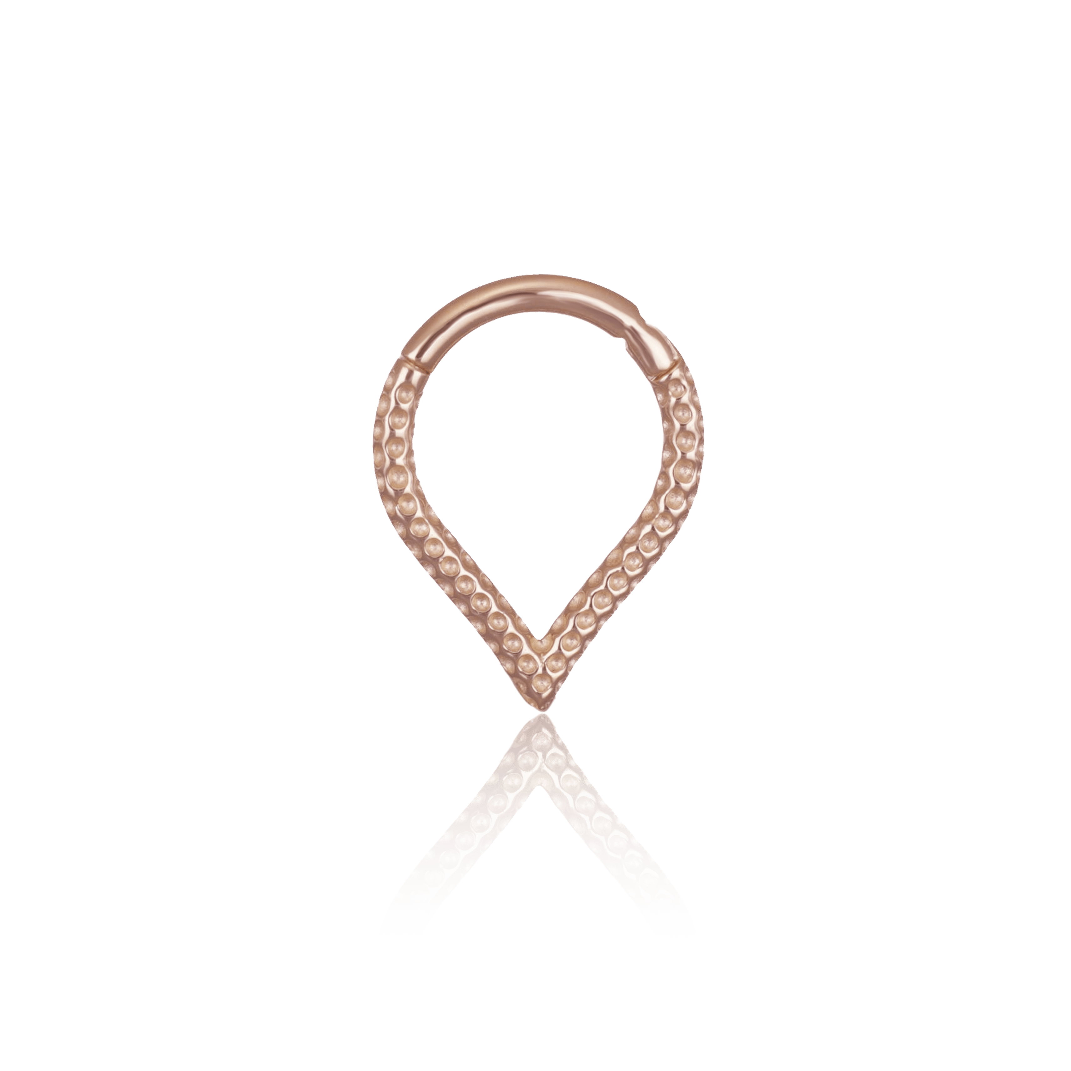 BEATTI Hoops Rose Gold / 16G/8mm 14K Gold Textured Pointy Clicker BJ5270 14K Gold Textured Pointy Clicker