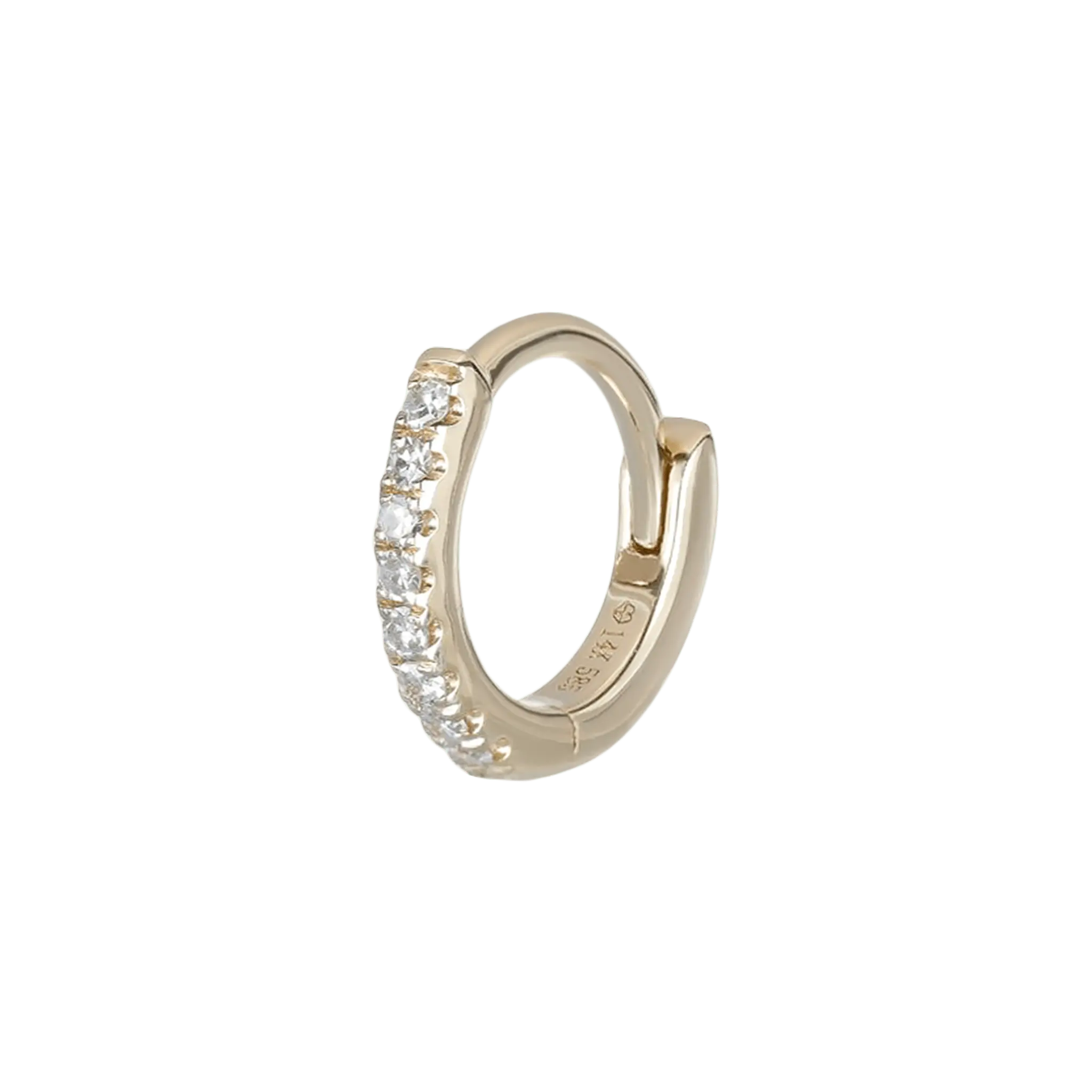 BEATTI Hoops 6mm Mini Pavé Natural Diamond Huggie Hoop 6mm Mini Pavé Natural Diamond Huggie Hoop