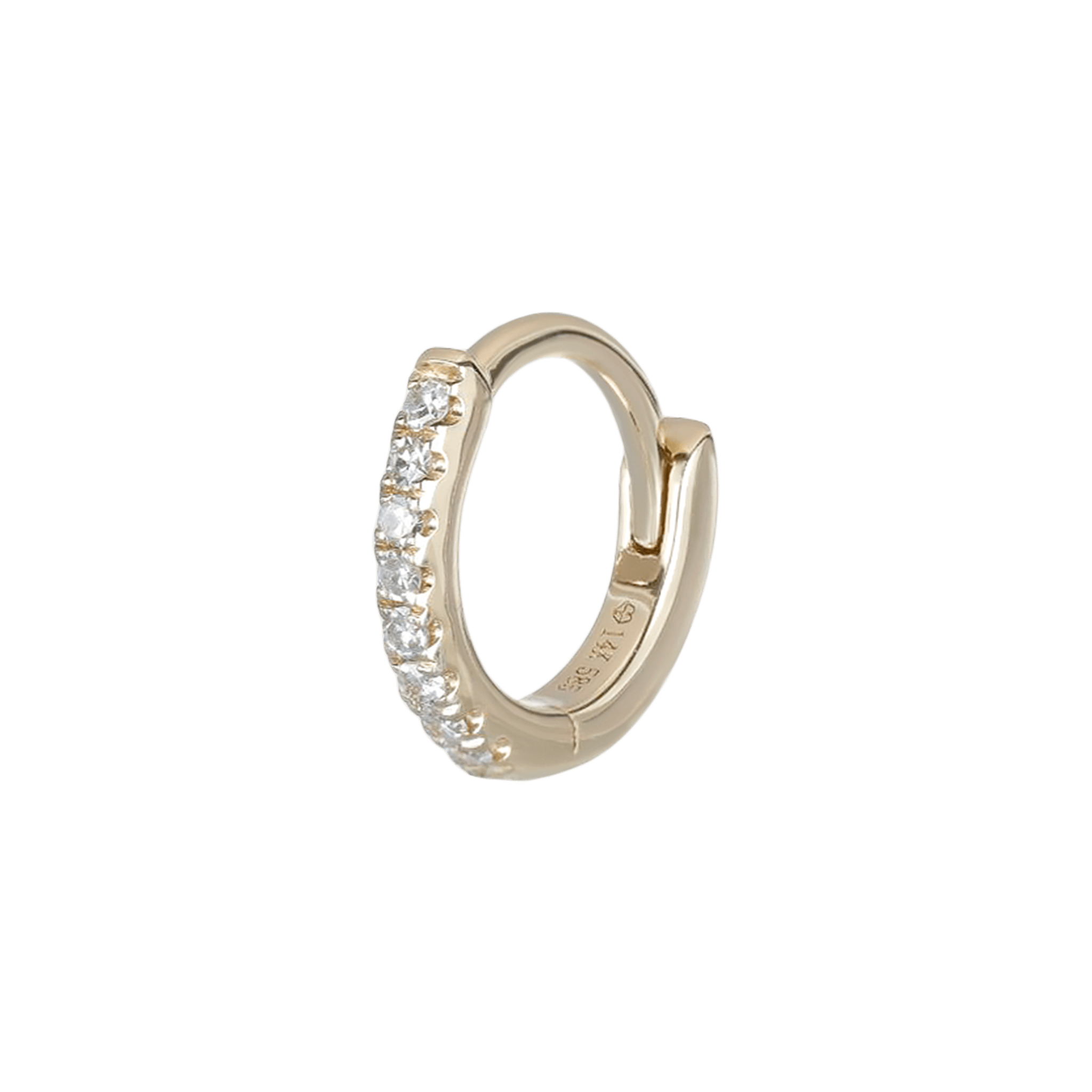 BEATTI Hoops 6mm Mini Pavé Natural Diamond Huggie Hoop 6mm Mini Pavé Natural Diamond Huggie Hoop