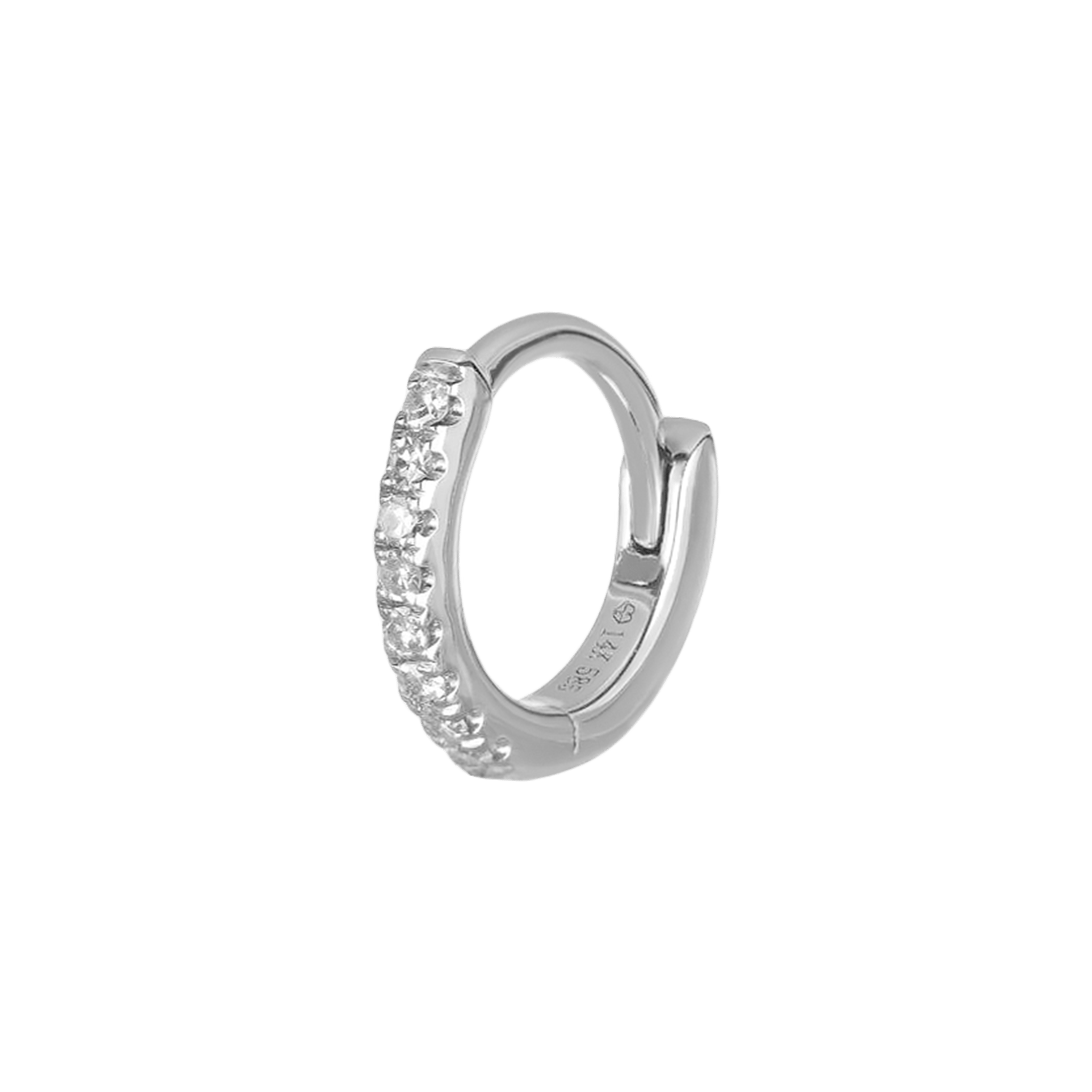 BEATTI Hoops 6mm Mini Pavé Natural Diamond Huggie Hoop 6mm Mini Pavé Natural Diamond Huggie Hoop