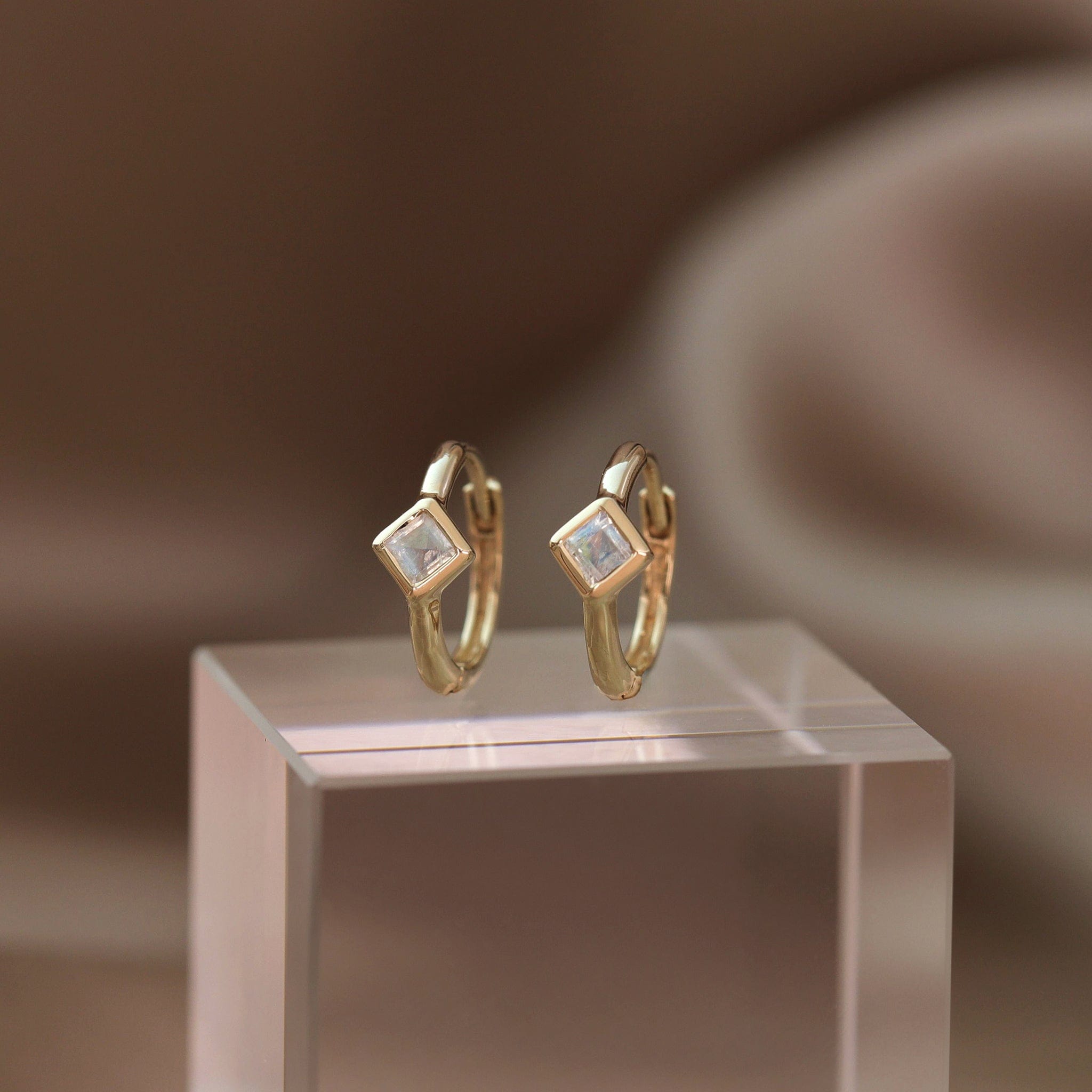 BEATTI Hoops Azra • Dainty Genuine Gemstone Hoop Earrings Azra • Dainty Genuine Gemstone Hoop Earrings