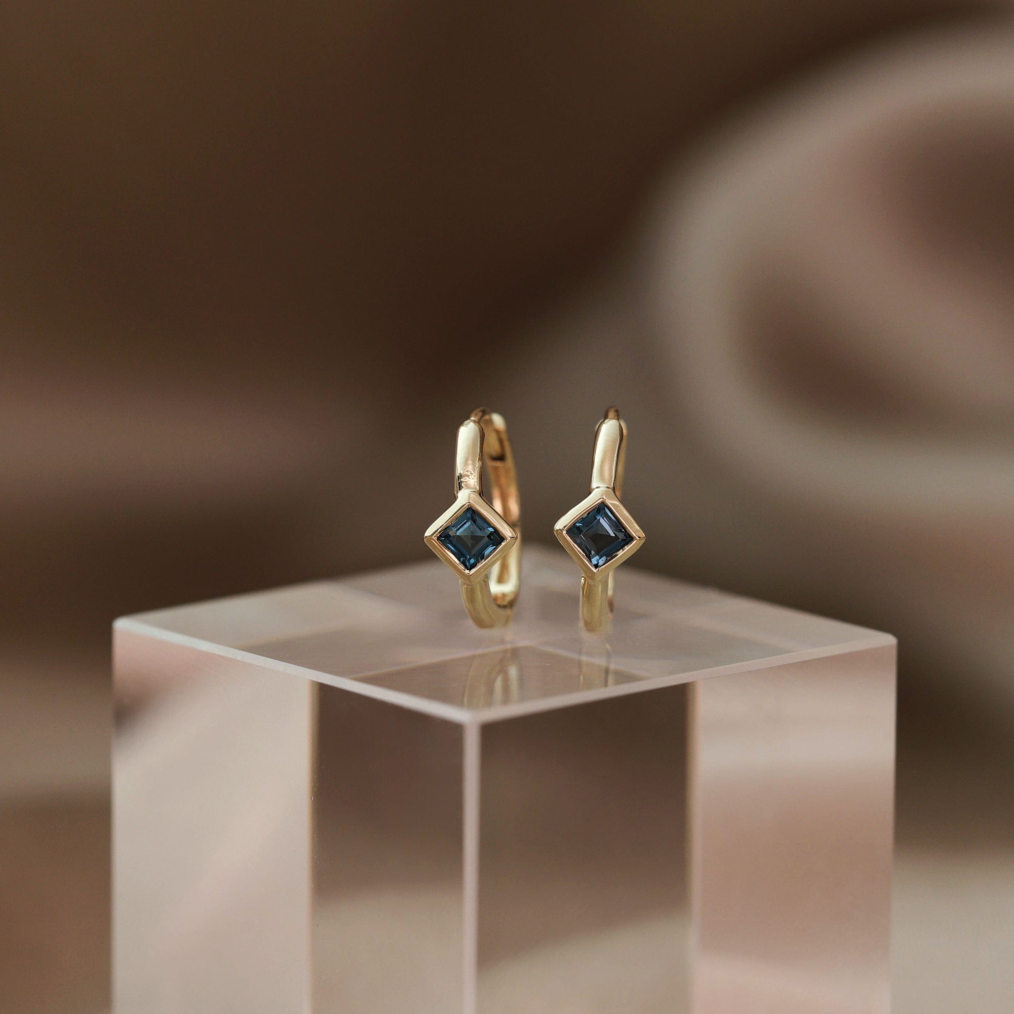 BEATTI Hoops Azra • Dainty Genuine Gemstone Hoop Earrings Azra • Dainty Genuine Gemstone Hoop Earrings