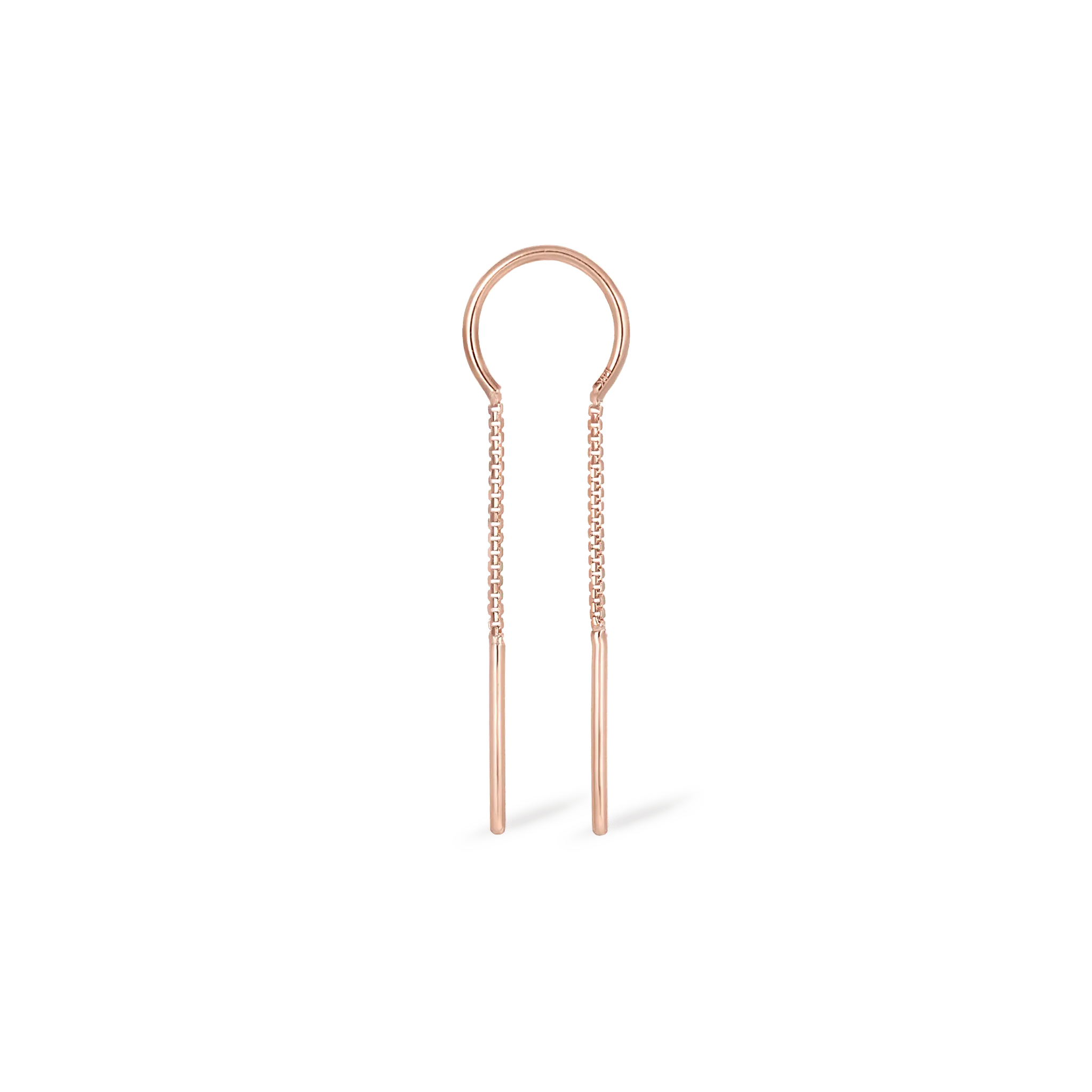 BEATTI Hoops Rose Gold / Single Brillcut Hoop Chain Threader MJH013 SINGLE RG Brillcut Hoop Chain Threader