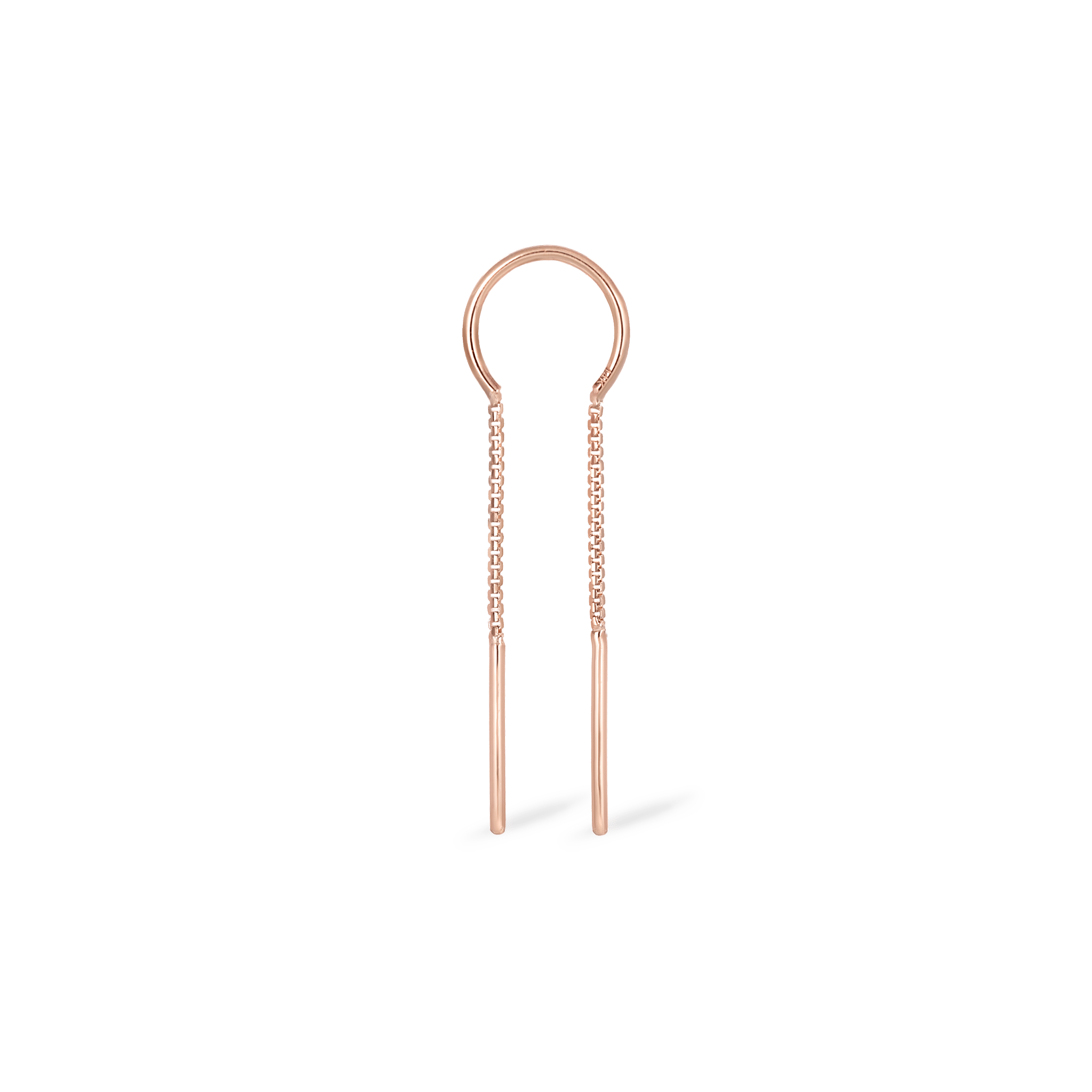 BEATTI Hoops Rose Gold / Single Brillcut Hoop Chain Threader MJH013 SINGLE RG Brillcut Hoop Chain Threader