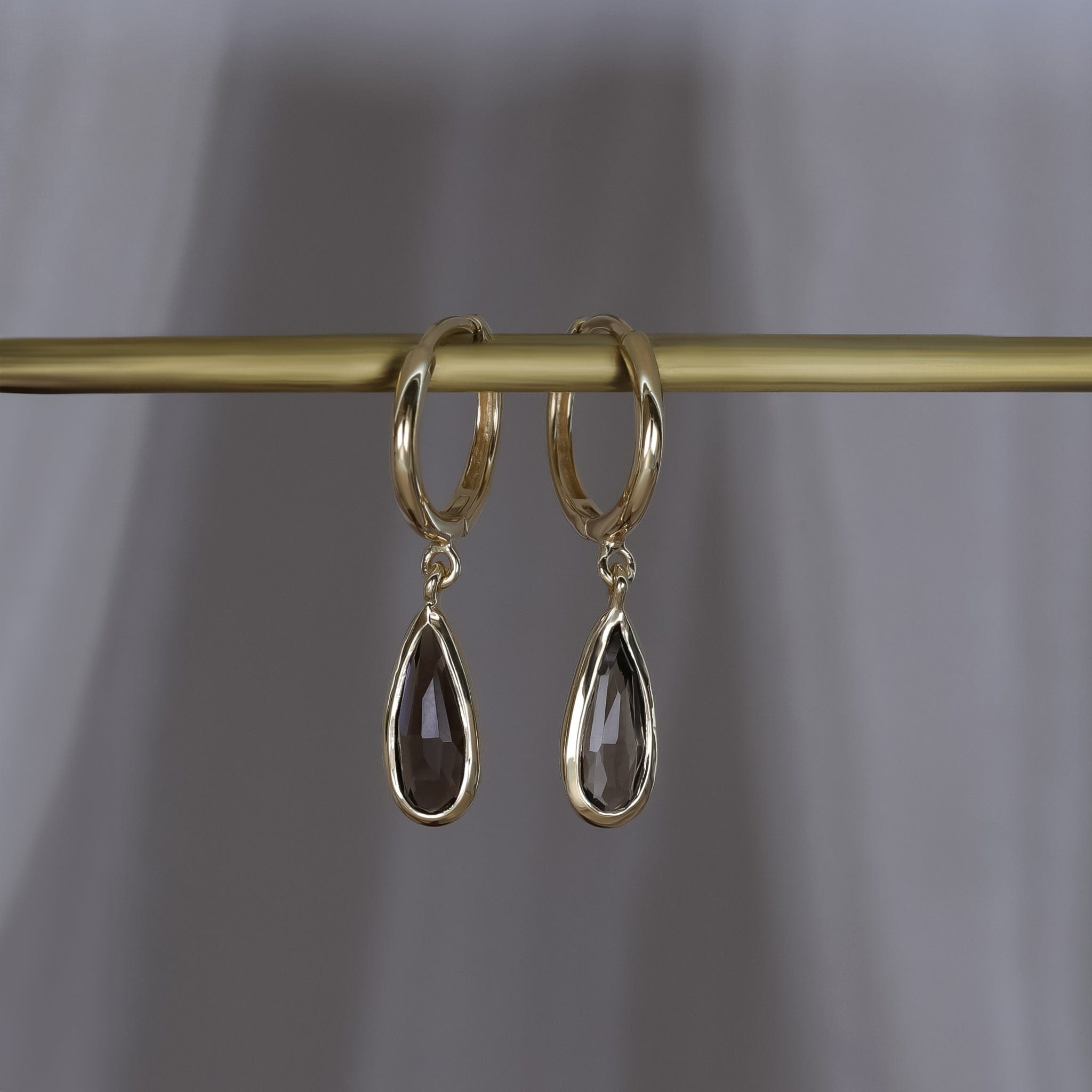 BEATTI Hoops Iris •Smoky Quartz Hoop Earring Iris •Smoky Quartz Hoop Earring