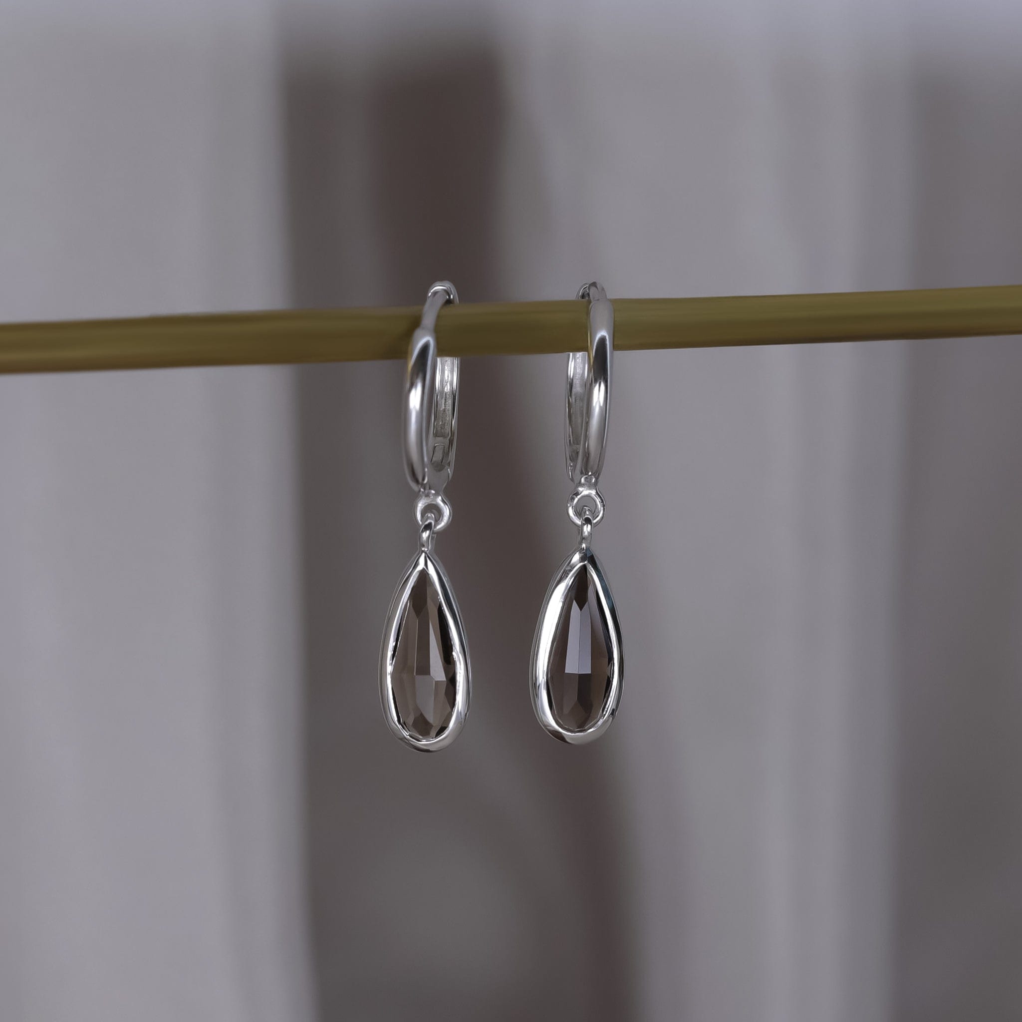 BEATTI Hoops Iris •Smoky Quartz Hoop Earring Iris •Smoky Quartz Hoop Earring