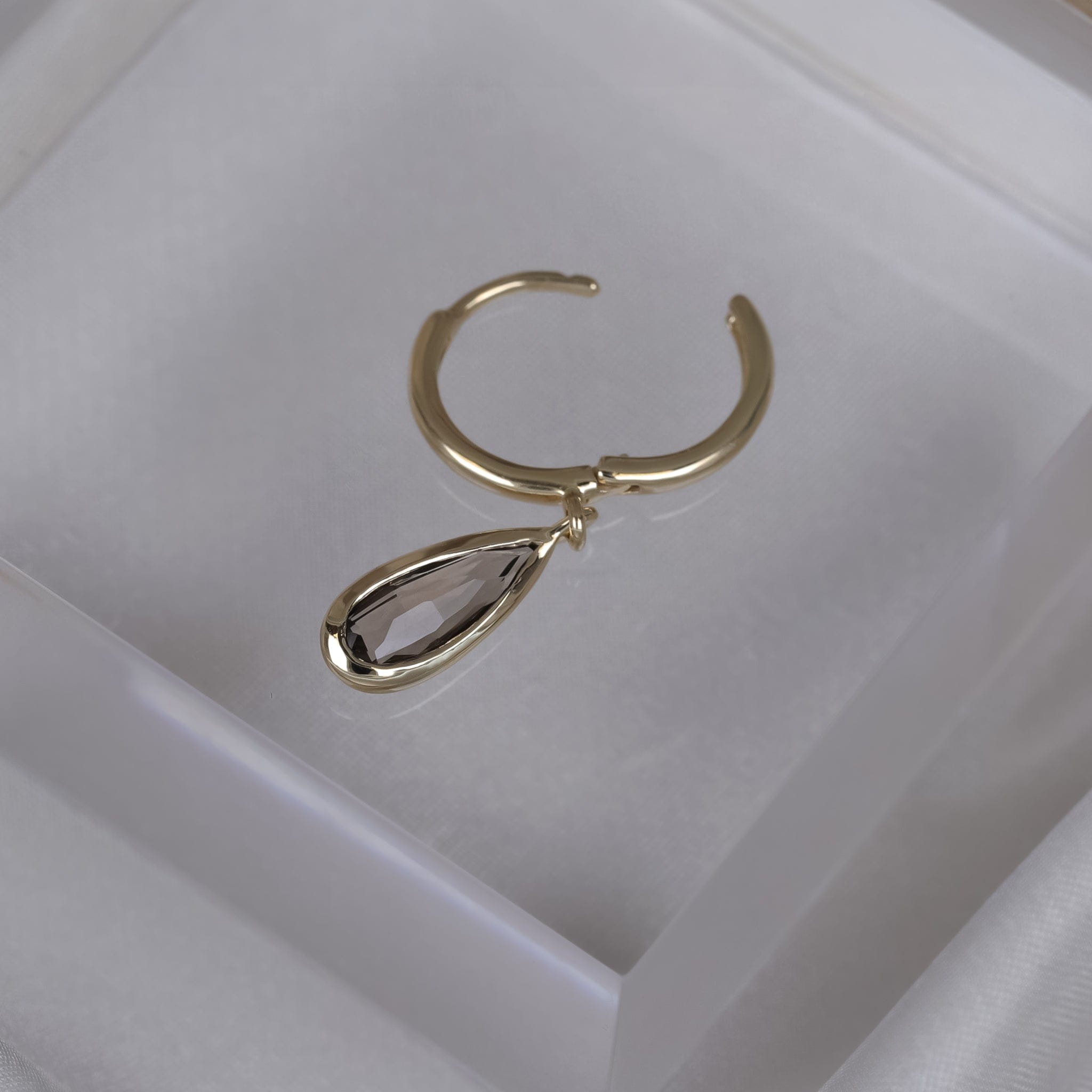 BEATTI Hoops Iris •Smoky Quartz Hoop Earring Iris •Smoky Quartz Hoop Earring