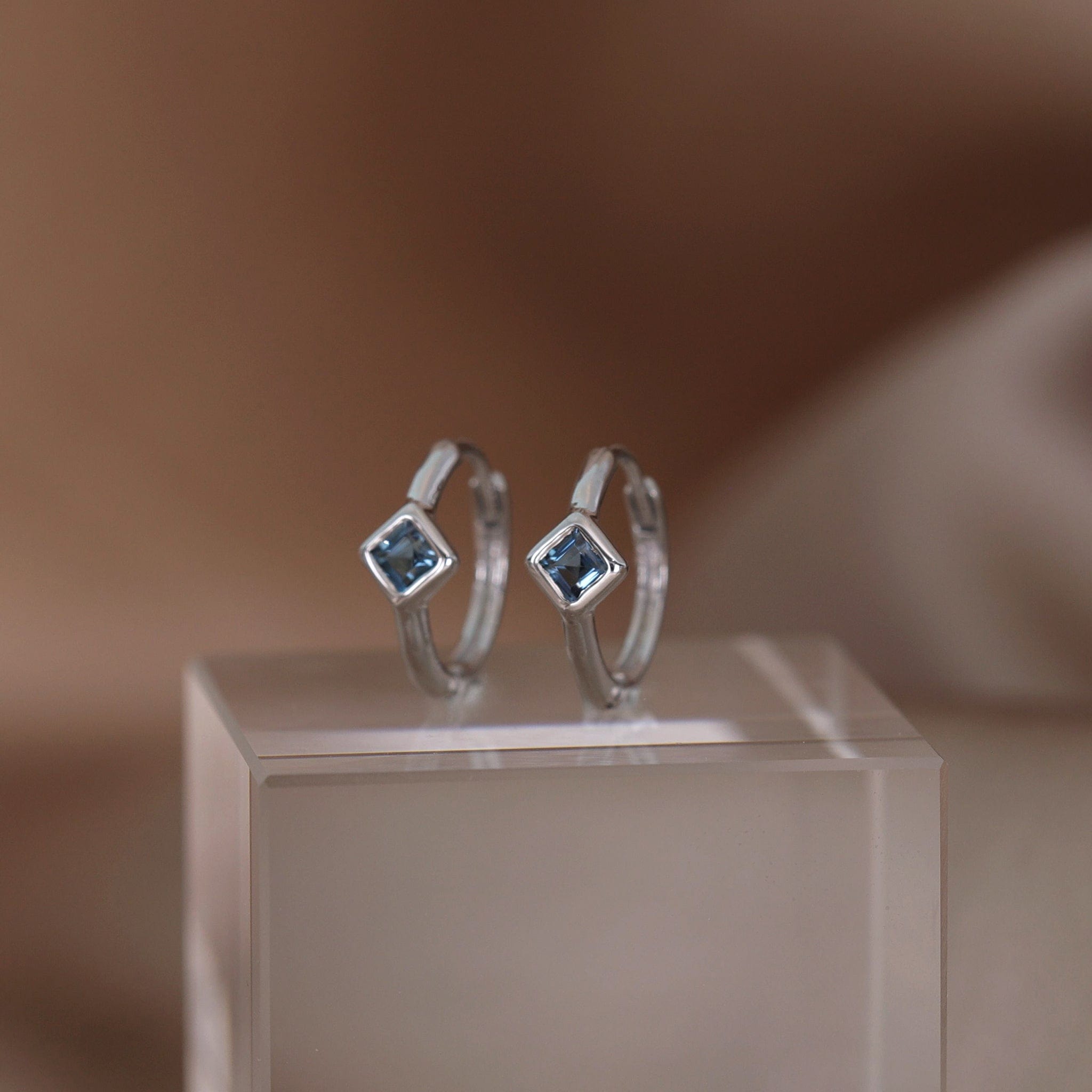 BEATTI Hoops Azra • Dainty Genuine Gemstone Hoop Earrings Azra • Dainty Genuine Gemstone Hoop Earrings