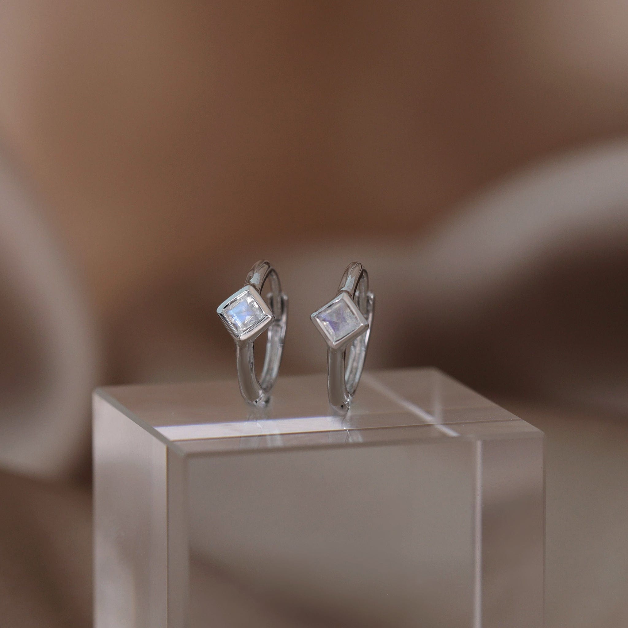 BEATTI Hoops Azra • Dainty Genuine Gemstone Hoop Earrings Azra • Dainty Genuine Gemstone Hoop Earrings