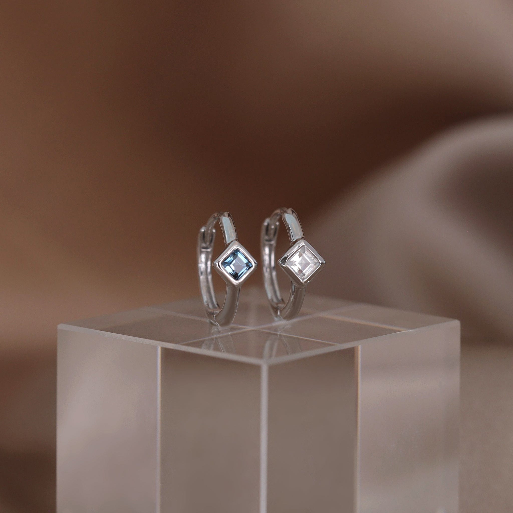 BEATTI Hoops Azra • Dainty Genuine Gemstone Hoop Earrings Azra • Dainty Genuine Gemstone Hoop Earrings