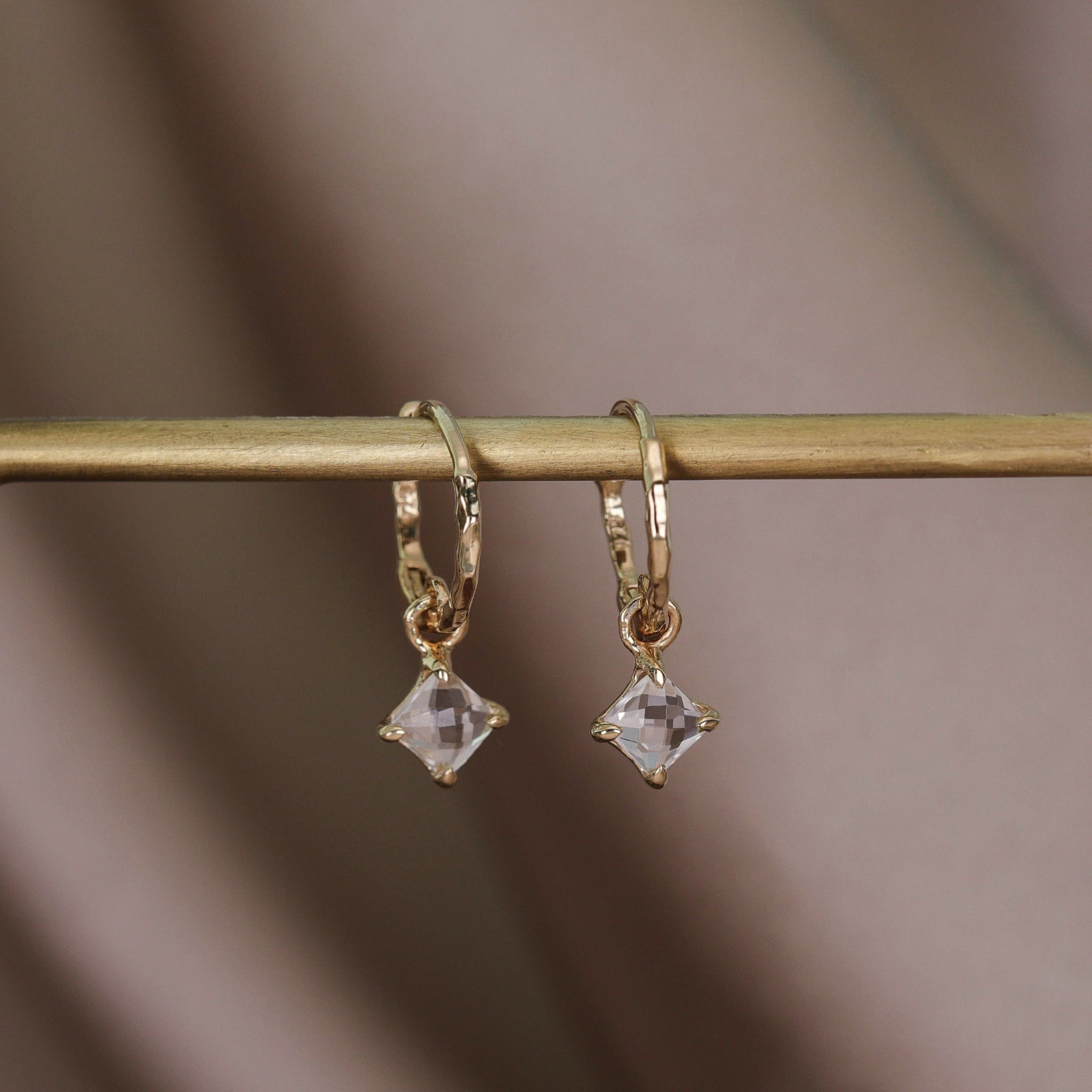 BEATTI Hoops Kaya • Genuine Gemstone Charm Hoops Kaya • Genuine Gemstone Charm Hoops