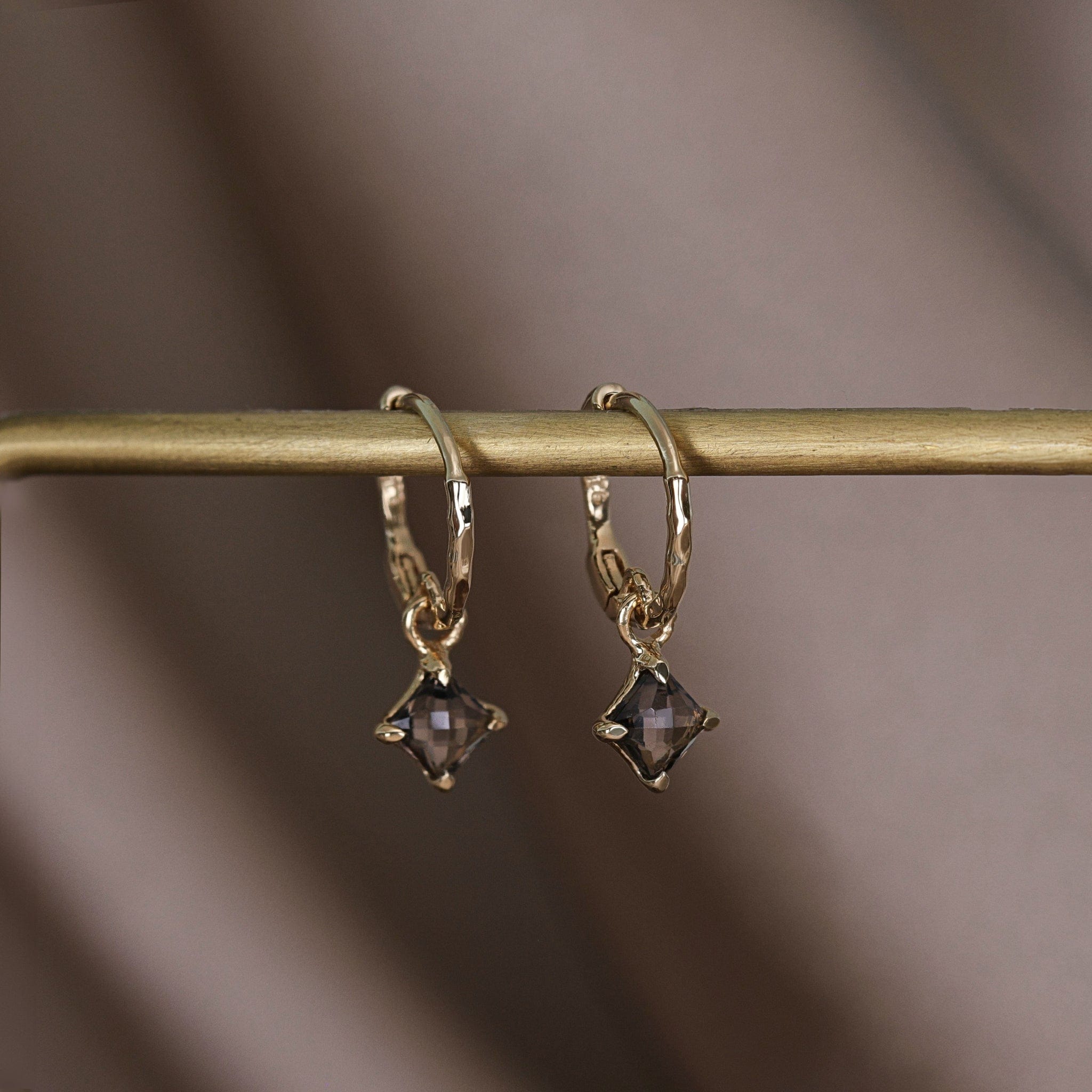 BEATTI Hoops Kaya • Genuine Gemstone Charm Hoops Kaya • Genuine Gemstone Charm Hoops