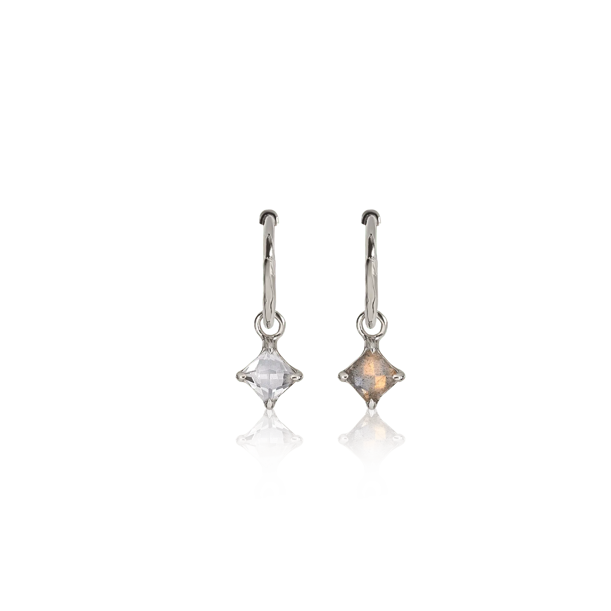 BEATTI Hoops Kaya • Genuine Gemstone Charm Hoops Kaya • Genuine Gemstone Charm Hoops