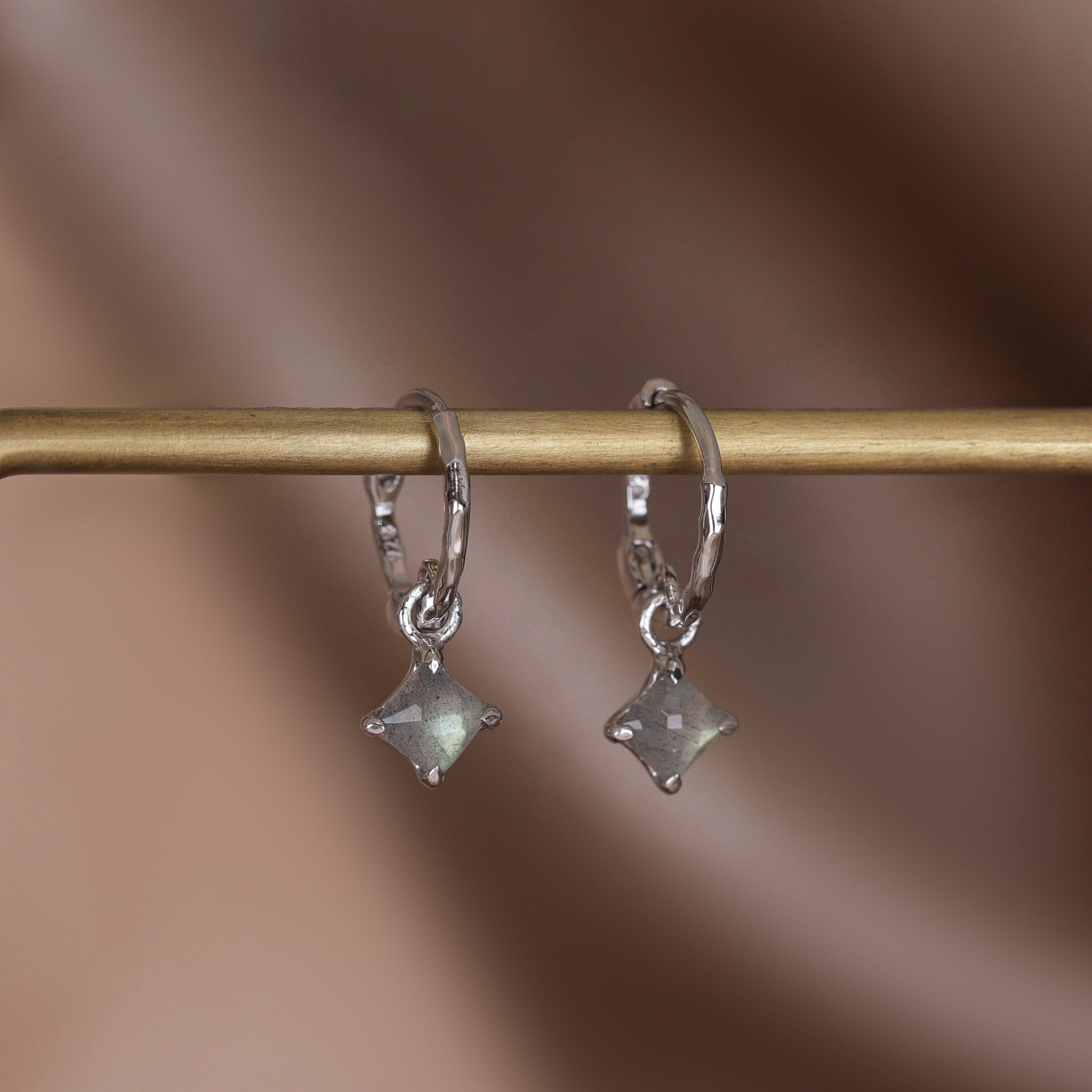 Kaya • Genuine Gemstone Charm Hoops