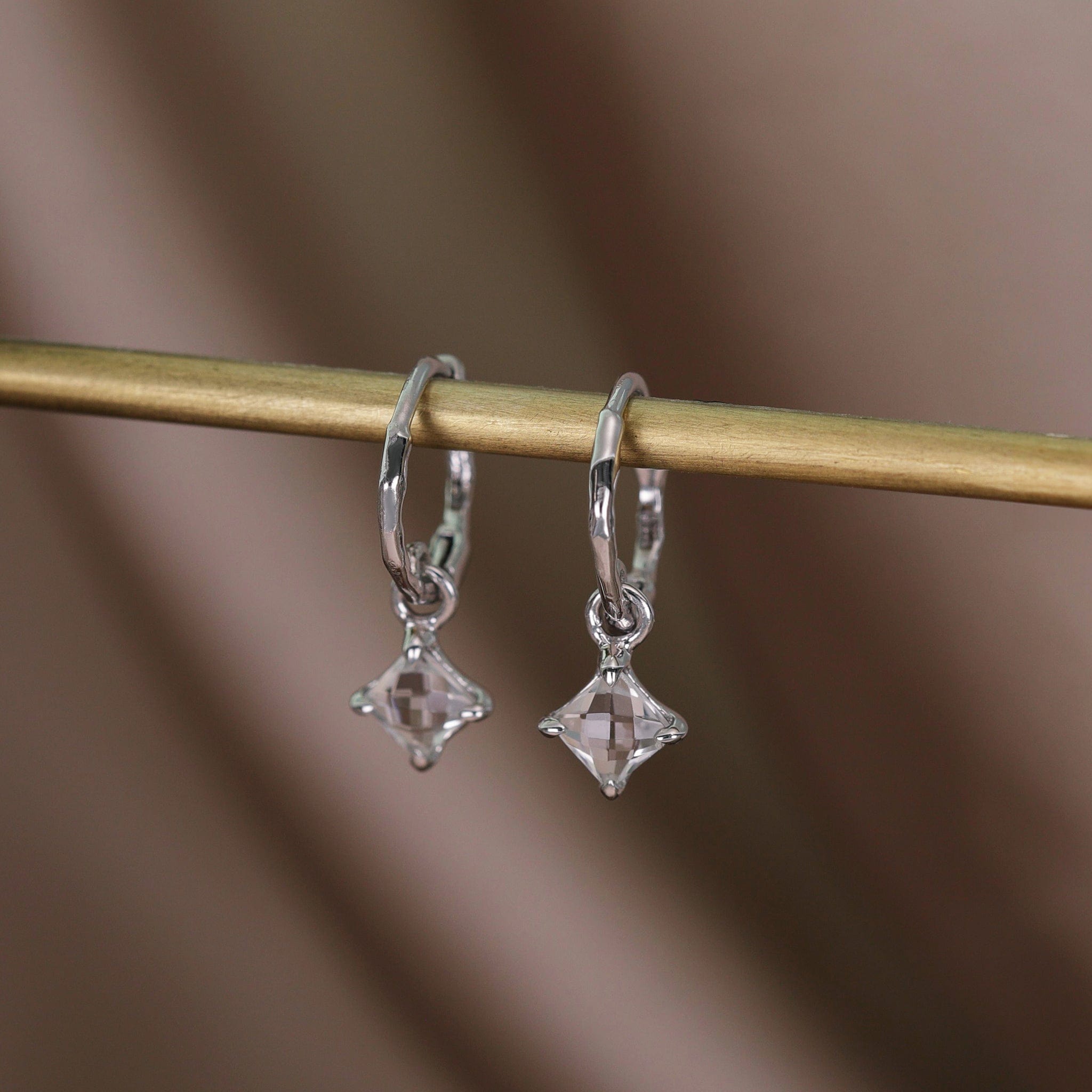 Kaya • Genuine Gemstone Charm Hoops