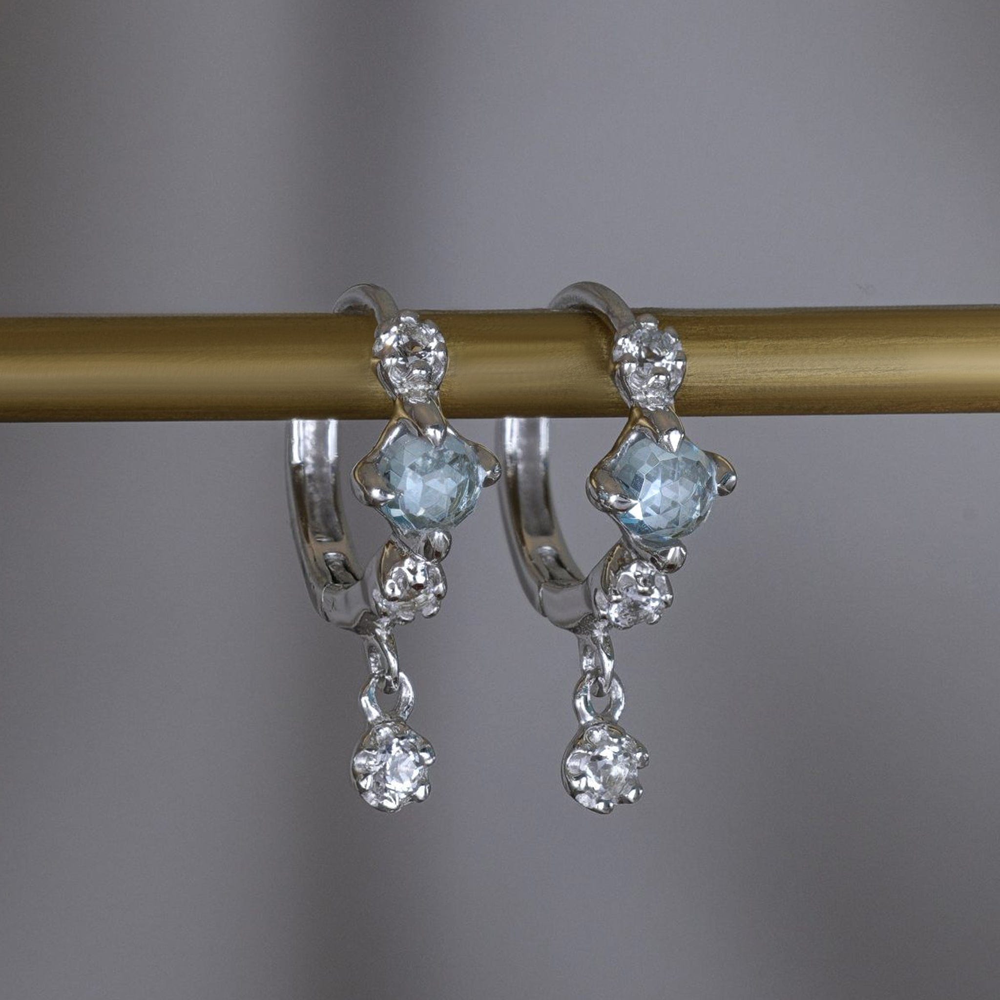 Lucine • Dainty Genuine Gemstone Hoop Earrings