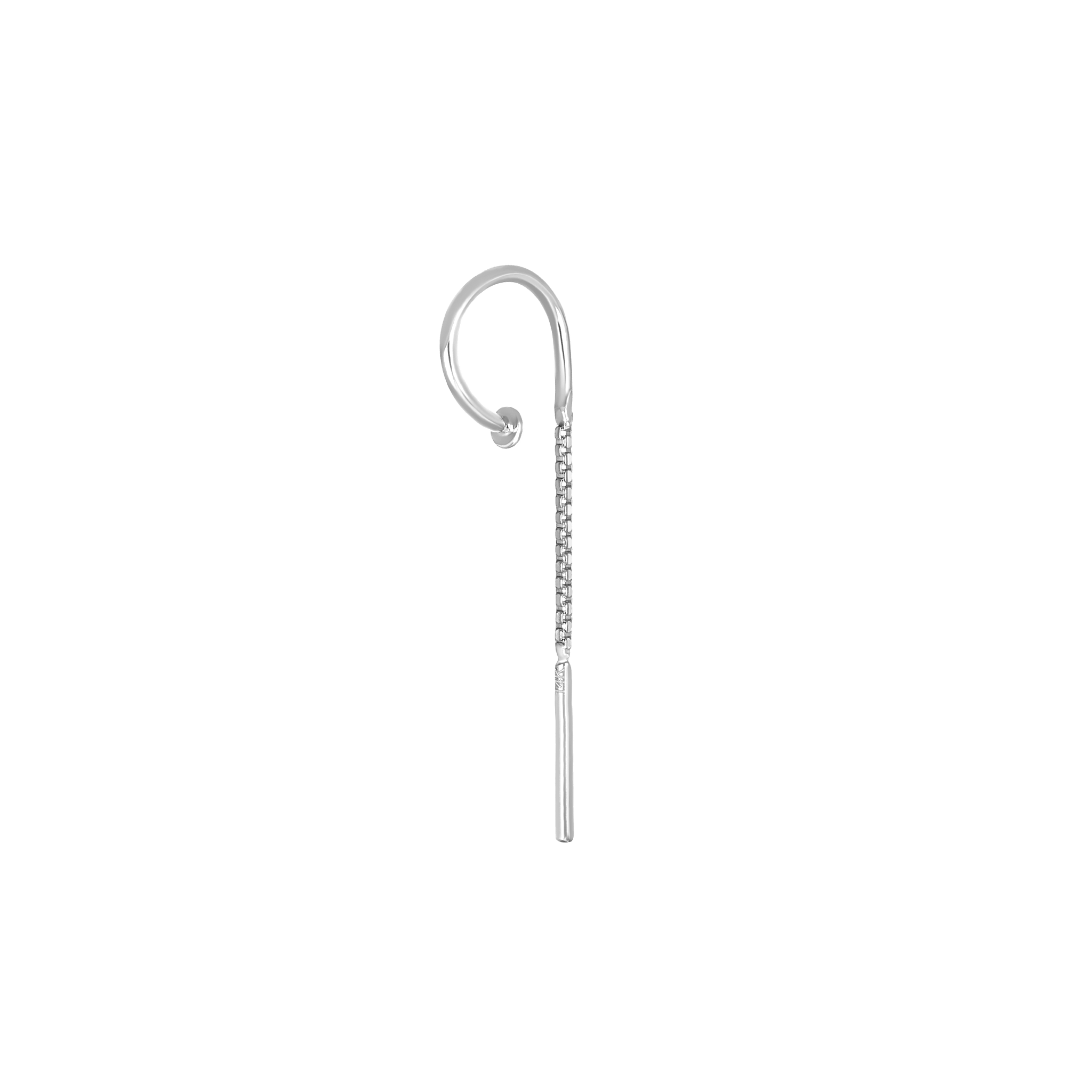 BEATTI Hoops White Gold / Single Versa Chain Claw Hoop (No Charm) MJH018 WG Versa Chain Claw Hoop (No Charm)