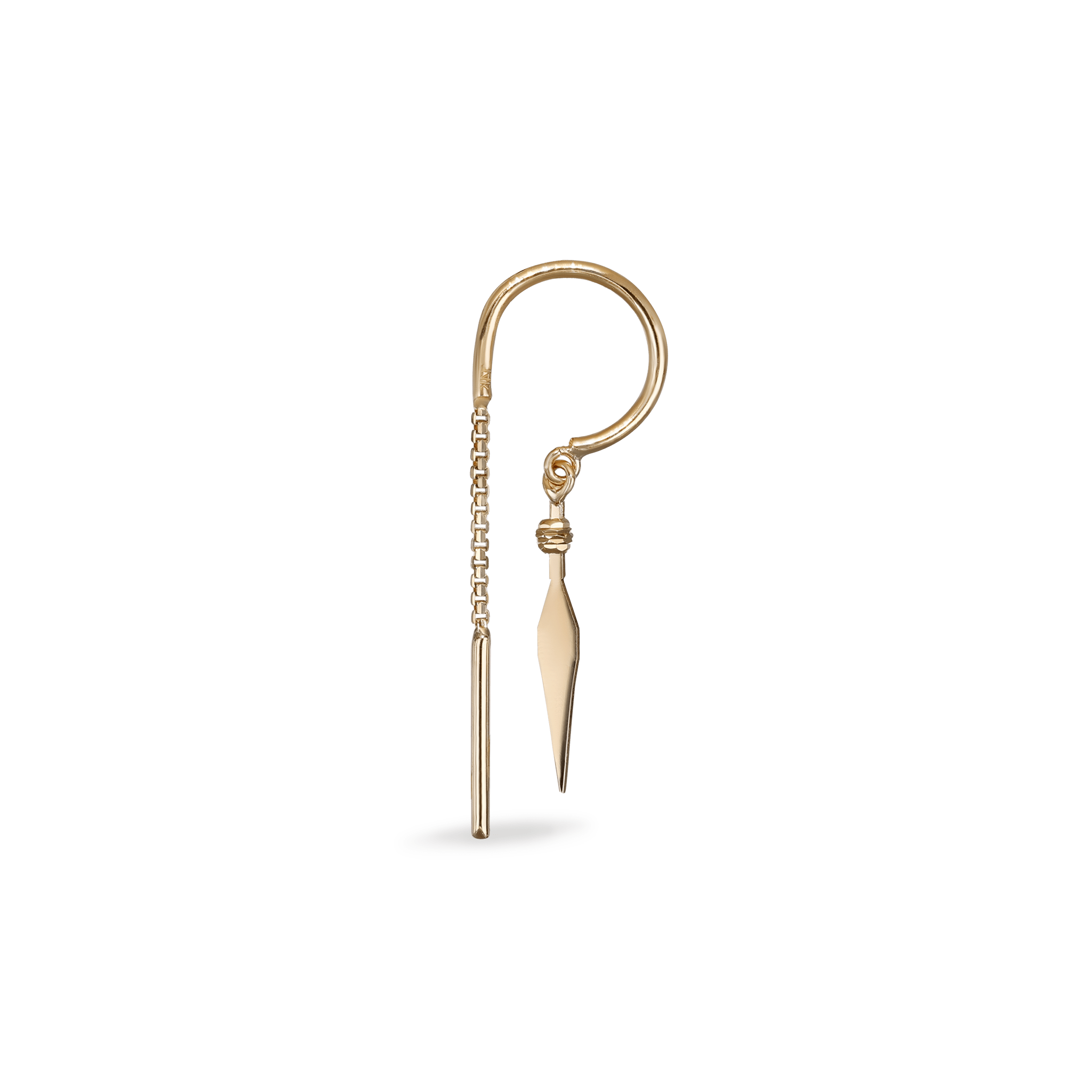 BEATTI Hoops Gold / Single Versa Chain Claw Hoop with Spike Charm MJH012 Versa Chain Claw Hoop with Spike Charm