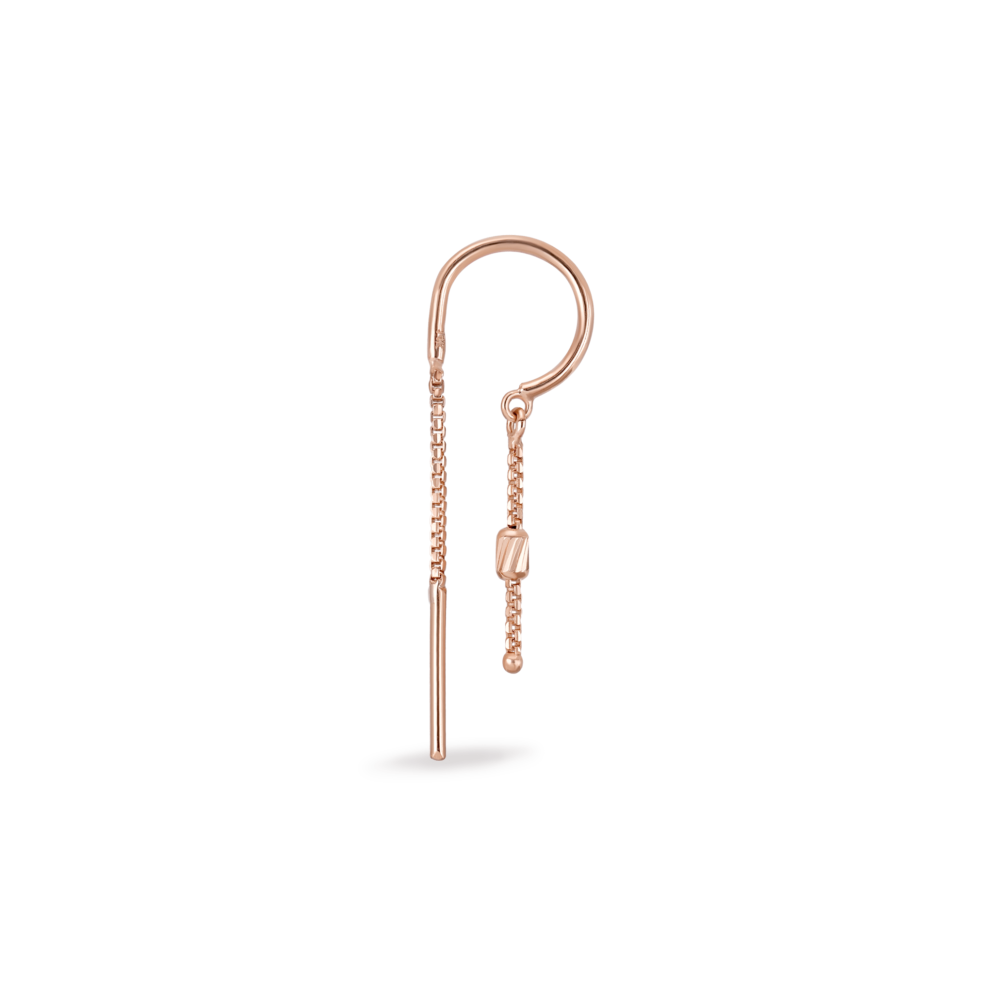 BEATTI Hoops Rose Gold / Single Versa Chain Claw Hoop with Tiny Barrel MJH011 RG Versa Chain Claw Hoop with Tiny Barrel