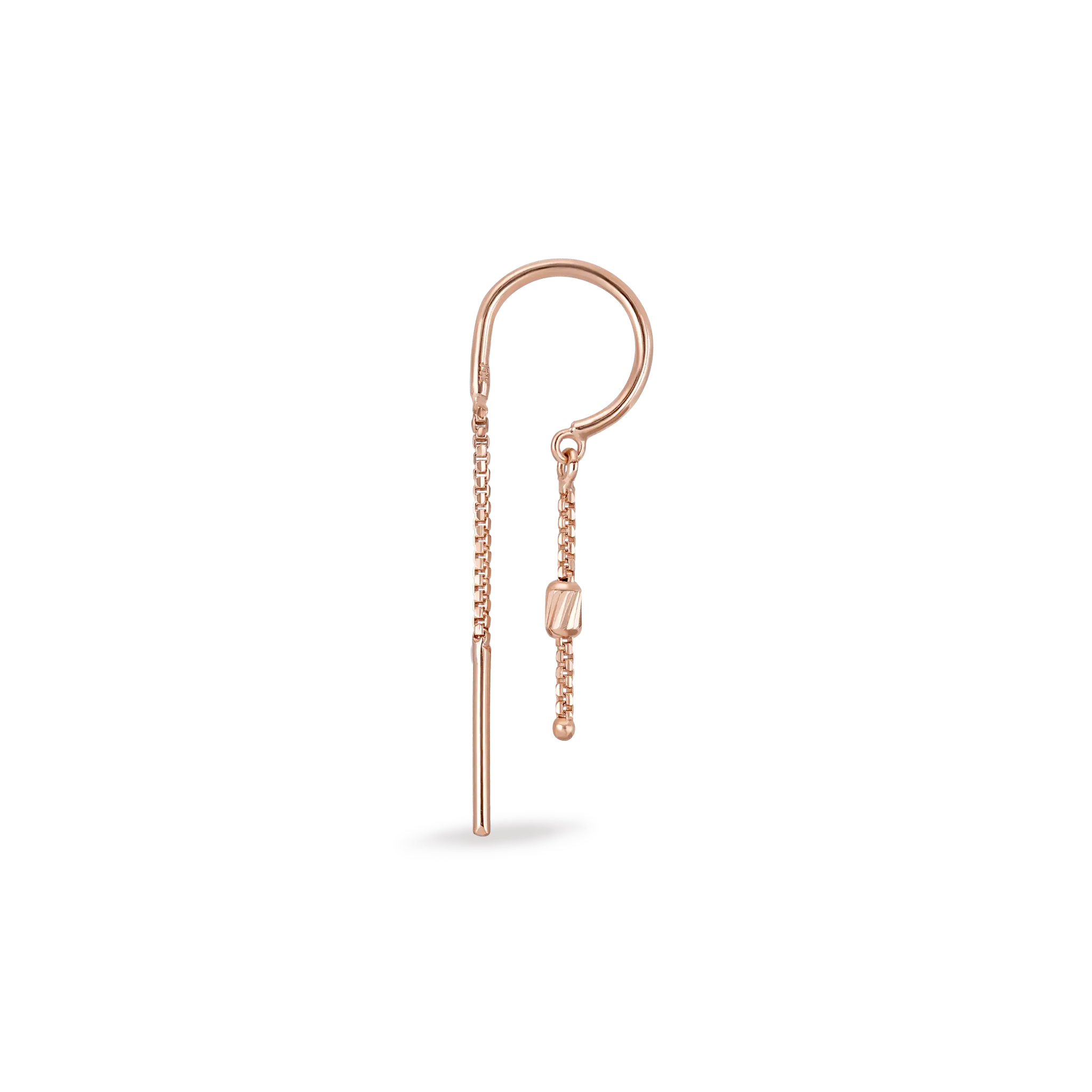 BEATTI Hoops Rose Gold / Single Versa Chain Claw Hoop with Tiny Barrel MJH011 RG Versa Chain Claw Hoop with Tiny Barrel