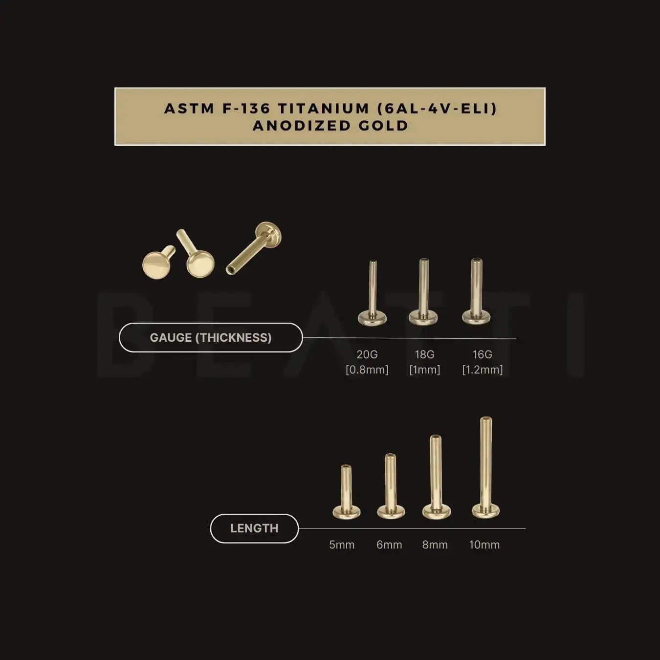 BEATTI Threadless Ends BTE047 • Baguette Gemstone Tassel Flat Back Stud BTE047 • Baguette Gemstone Tassel Flat Back Stud