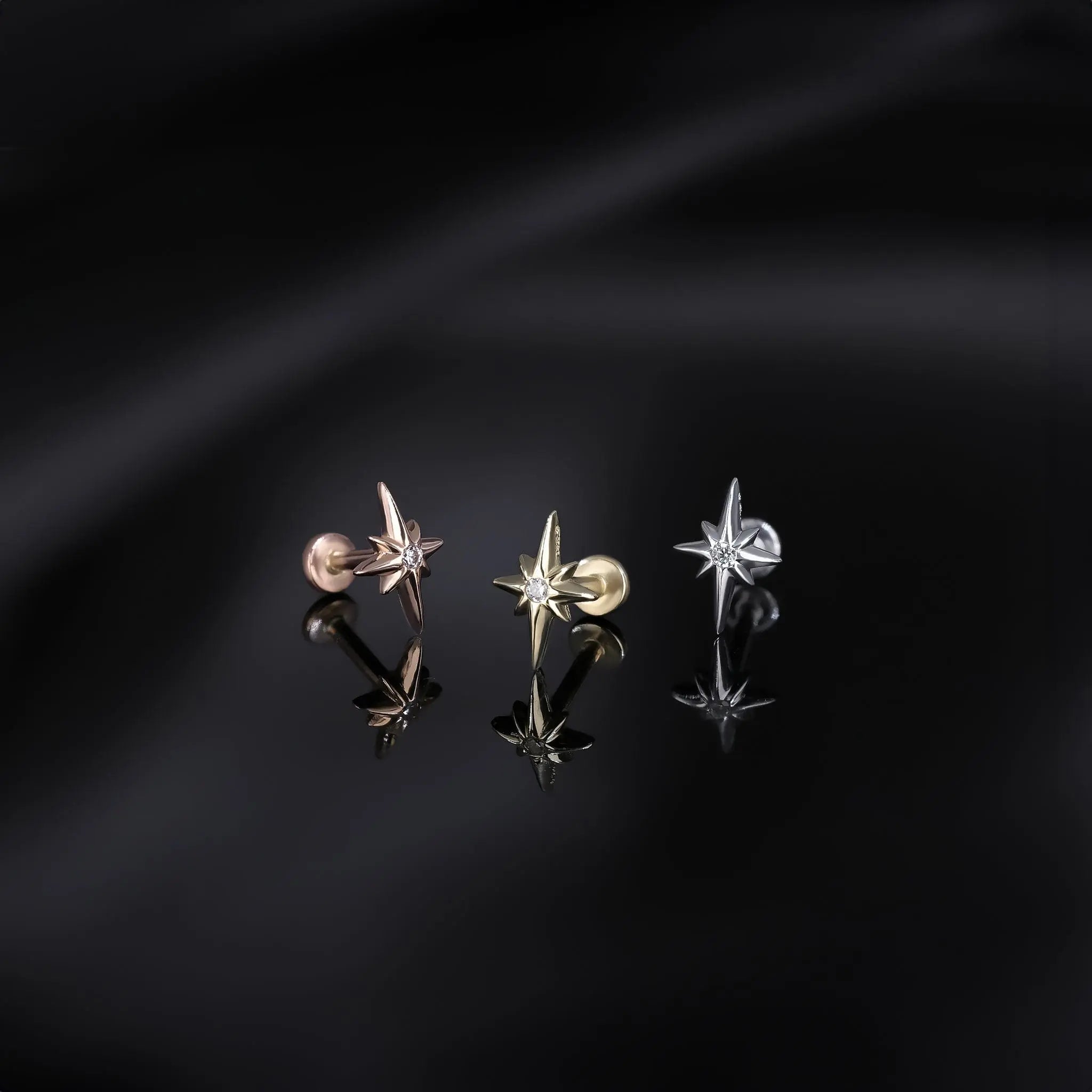 BEATTI Internal Thread CZ • North Star Internally Threaded Flatback Stud CZ • North Star Internally Threaded Flatback Stud