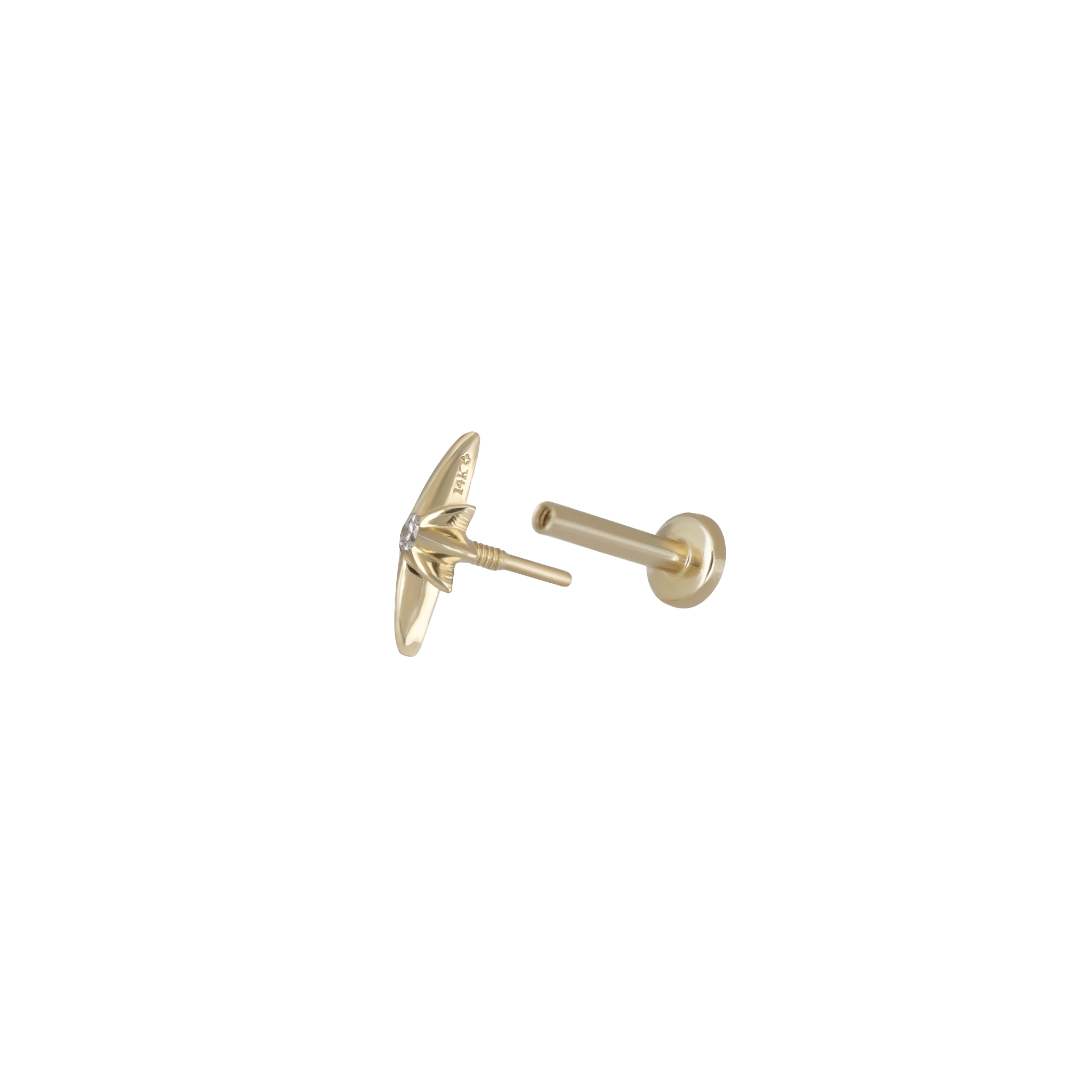 BEATTI Internal Thread CZ • North Star Internally Threaded Flatback Stud CZ • North Star Internally Threaded Flatback Stud