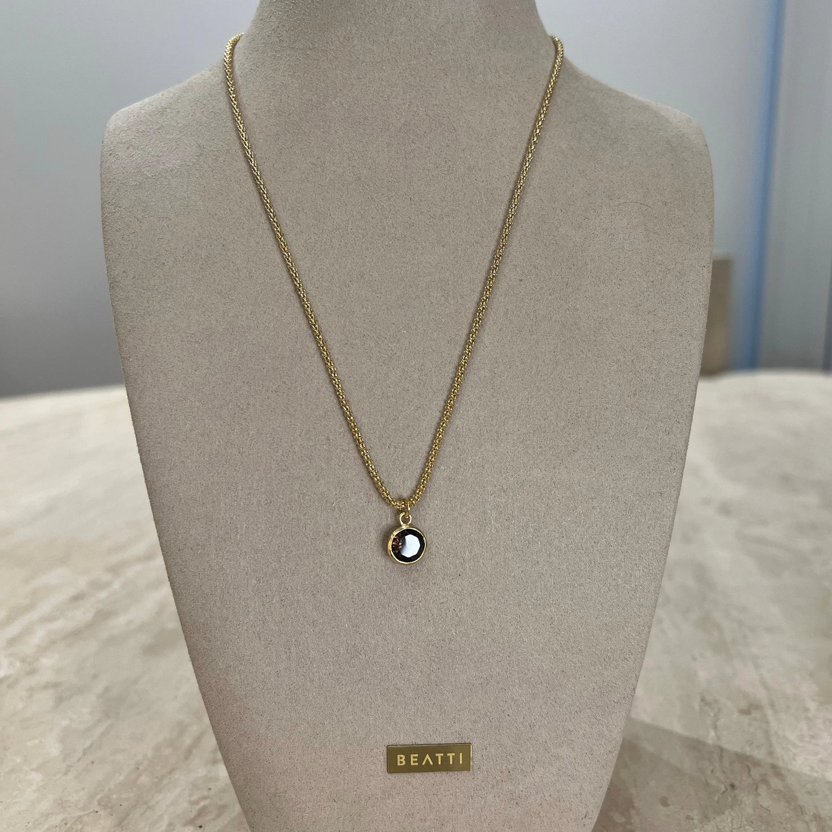 BEATTI Necklace Gold / Smoky Quartz Sample Sale • Gemstone Chain Necklace G106_SS23 G106 Sample Sale • Gemstone Chain Necklace G106_SS23
