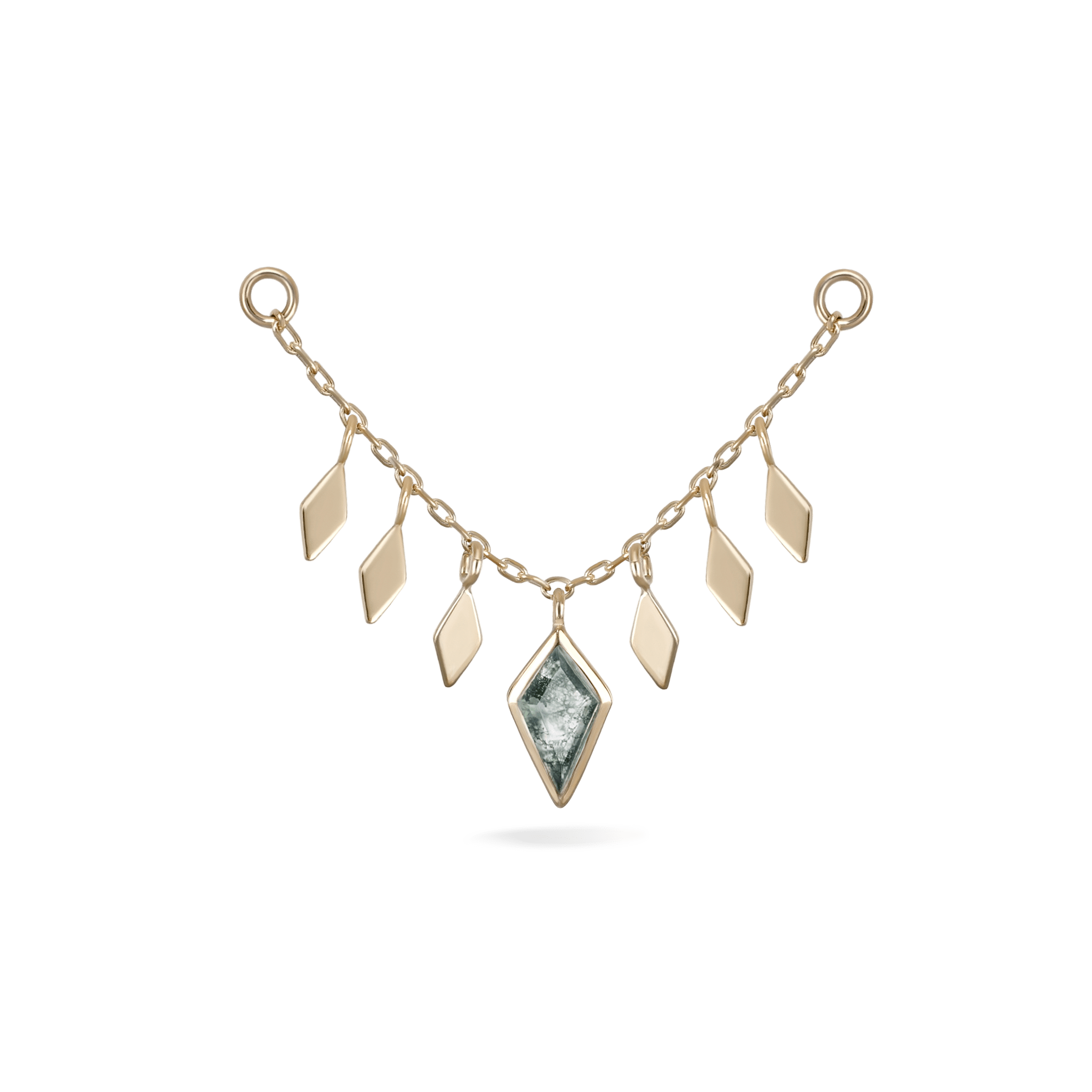 BEATTI Chain Attachments Gold / 32mm Patra Chain Attachment with Moss Agate 32mm BTFG054 MOSAG Patra Chain Attachment with Moss Agate 32mm