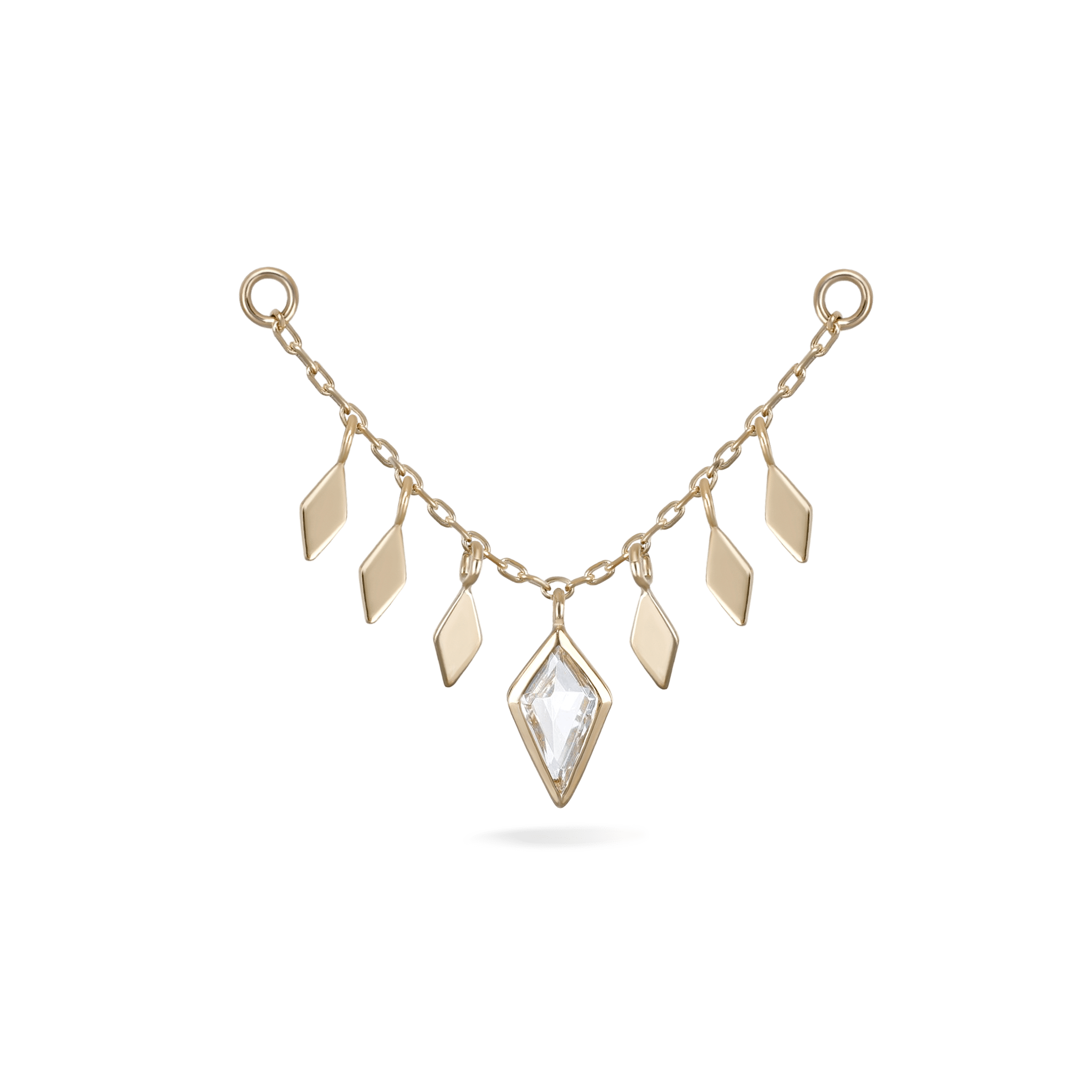 BEATTI Chain Attachments Gold / 32mm Patra Chain Attachment with White Topaz 32mm BTFG054 TW Patra Chain Attachment with White Topaz 32mm