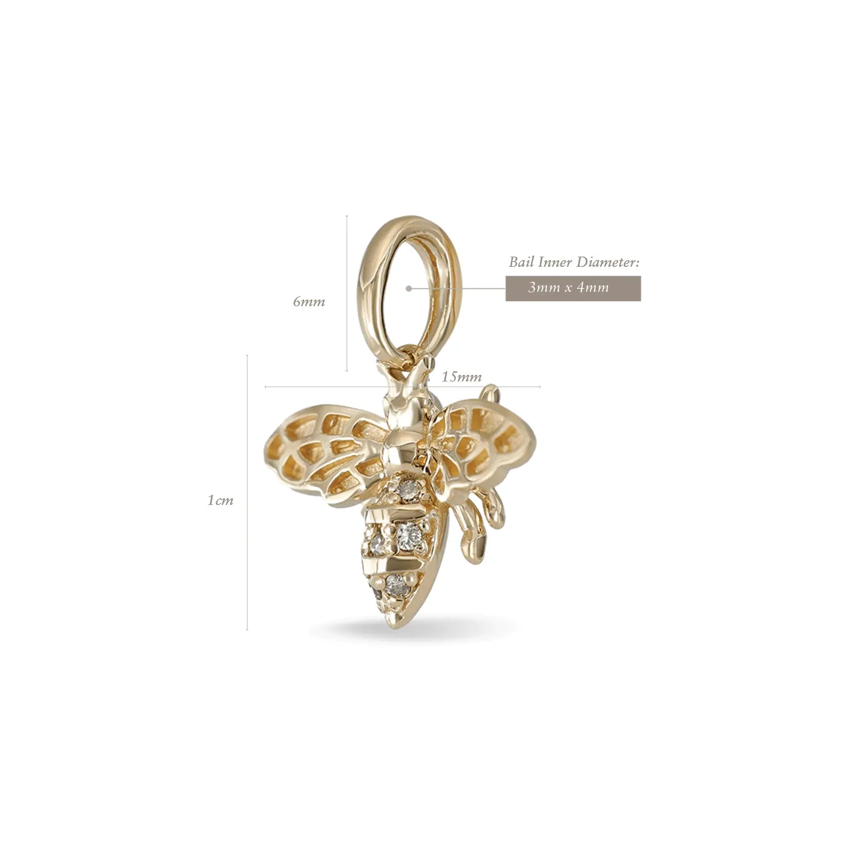 BEATTI Pendants Gold Eternal Diamond HoneyBee Pendant JC150_M Eternal Diamond HoneyBee Pendant