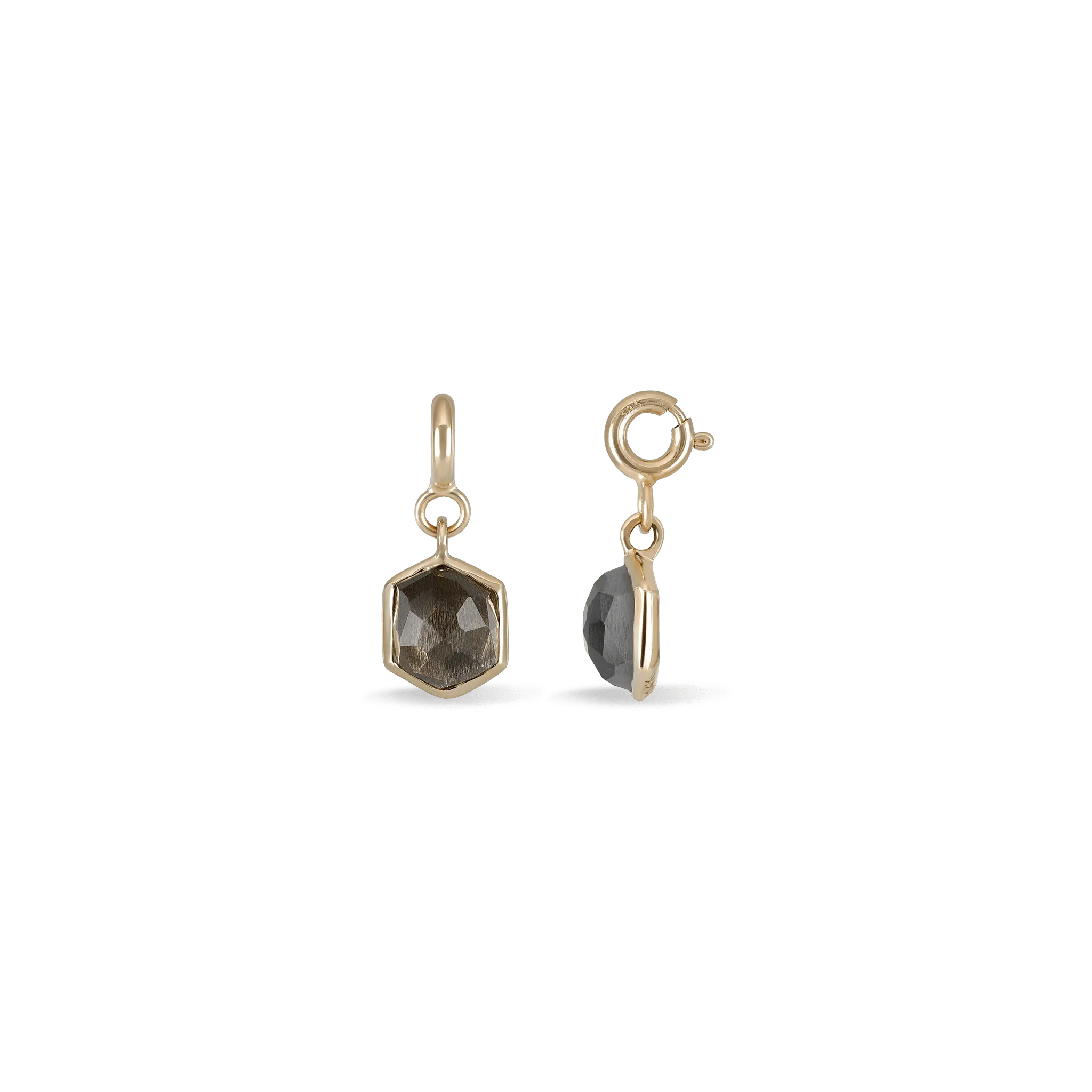 BEATTI Pendants Gold / Black Labradorite Mini Hexagon Dome Gemstone SR Pendant JFPG011 Mini Hexagon Dome Gemstone SR Pendant