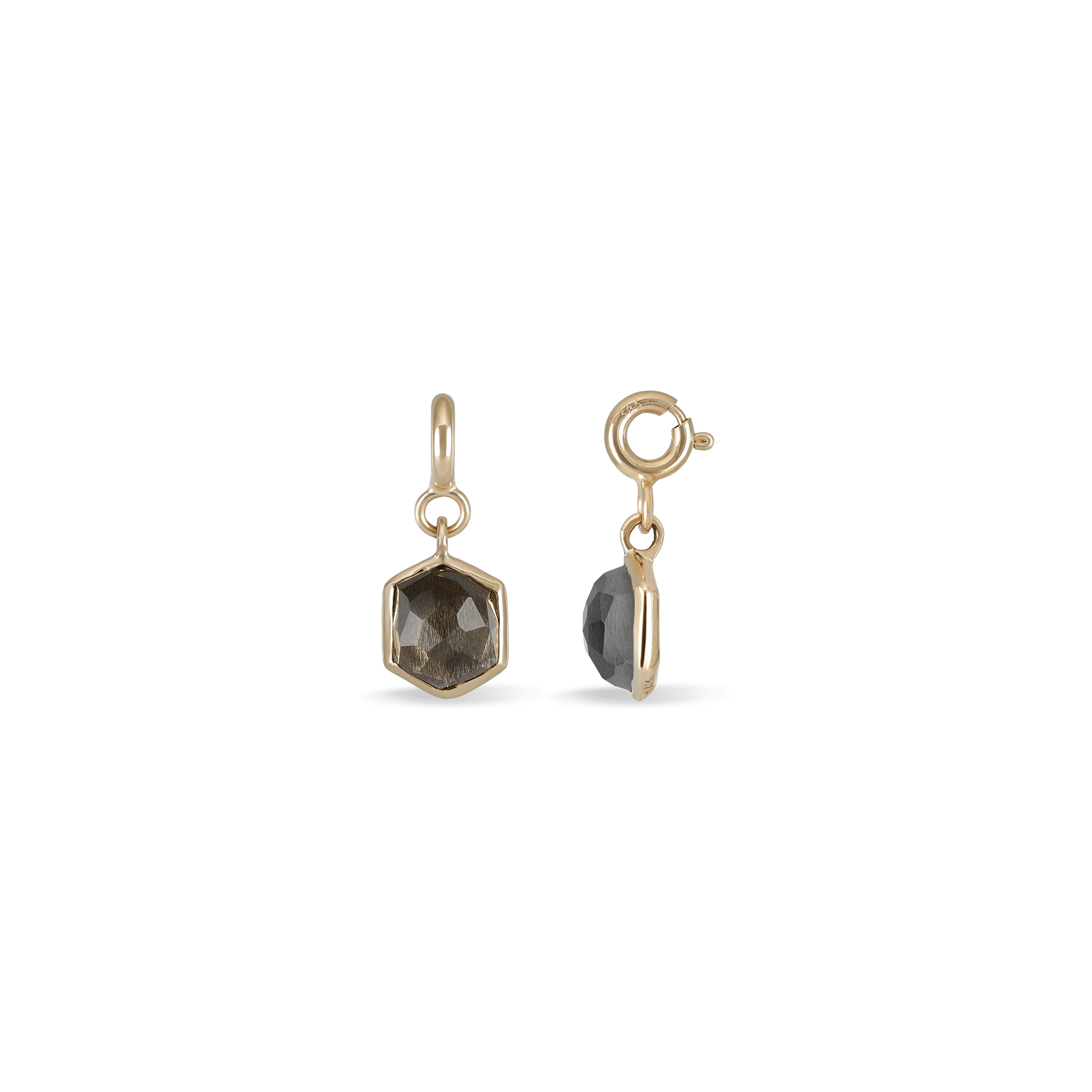 BEATTI Pendants Gold / Black Labradorite Mini Hexagon Dome Gemstone SR Pendant JFPG011 Mini Hexagon Dome Gemstone SR Pendant