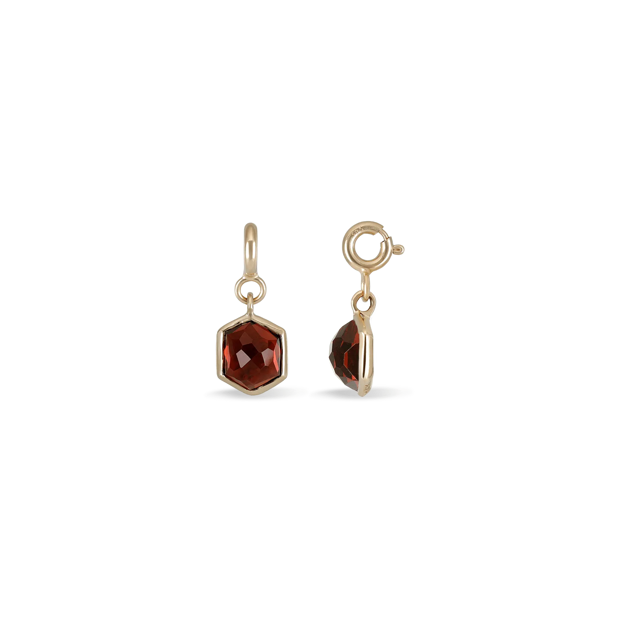 BEATTI Pendants Gold / Garnet Mini Hexagon Dome Gemstone SR Pendant JFPG012 Mini Hexagon Dome Gemstone SR Pendant