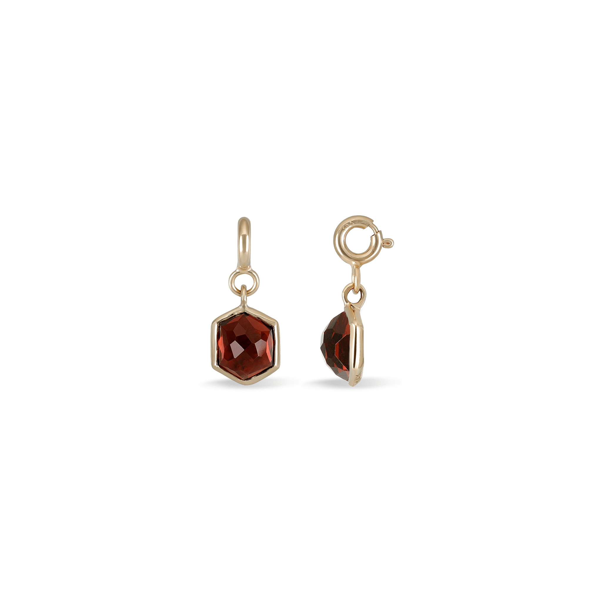 BEATTI Pendants Gold / Garnet Mini Hexagon Dome Gemstone SR Pendant JFPG012 Mini Hexagon Dome Gemstone SR Pendant