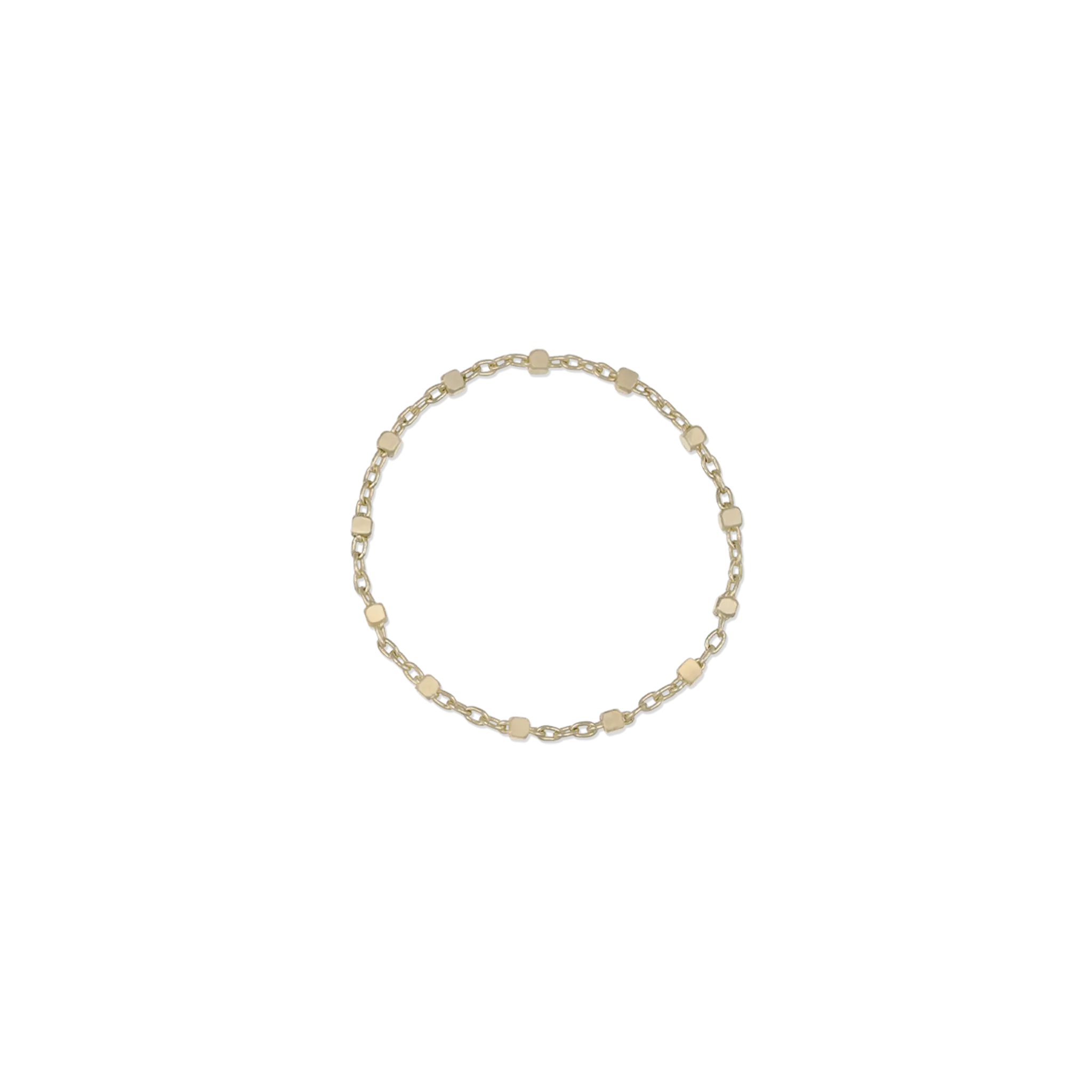 BEATTI Ring 14K Gold Square Link Chain Ring 14K Gold Square Link Chain Ring