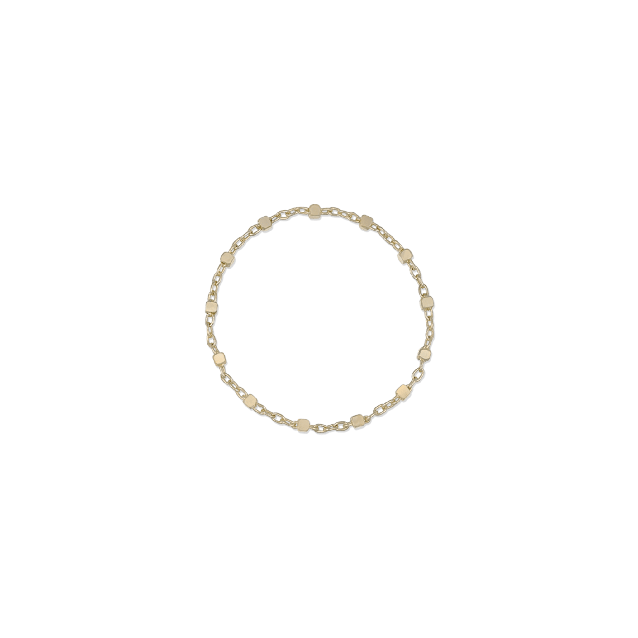 BEATTI Ring 14K Gold Square Link Chain Ring 14K Gold Square Link Chain Ring