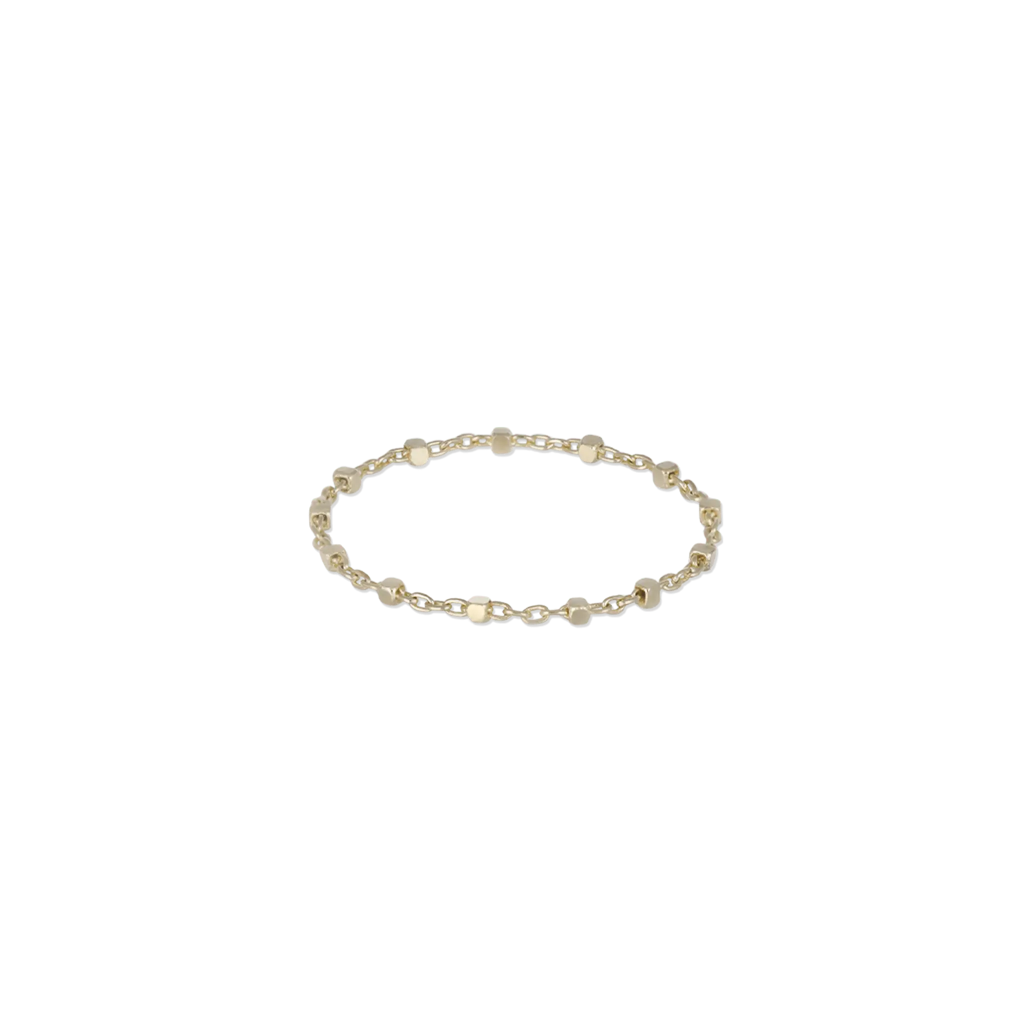 BEATTI Ring 14K Gold Square Link Chain Ring 14K Gold Square Link Chain Ring