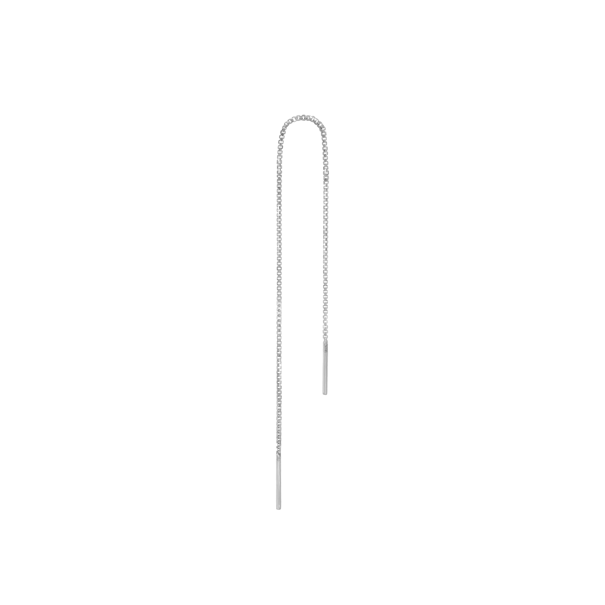 BEATTI Threaders White Gold BrillCut Box Chain Long Threader MJH023 BrillCut Box Chain Long Threader