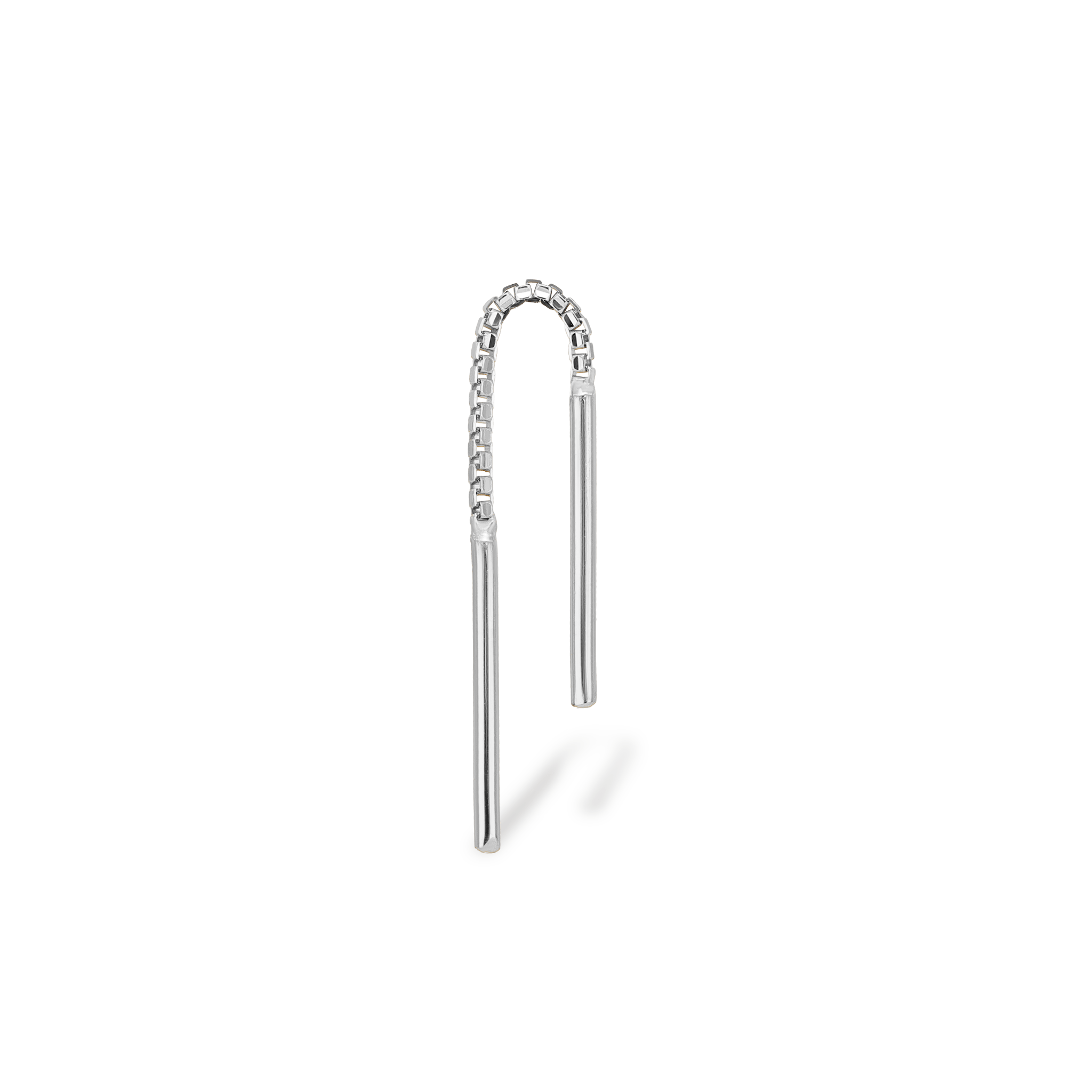 BEATTI Threaders White Gold / Single Brillcut Short Chain Threader MJH030 New Longer Brillcut Short Chain Threader