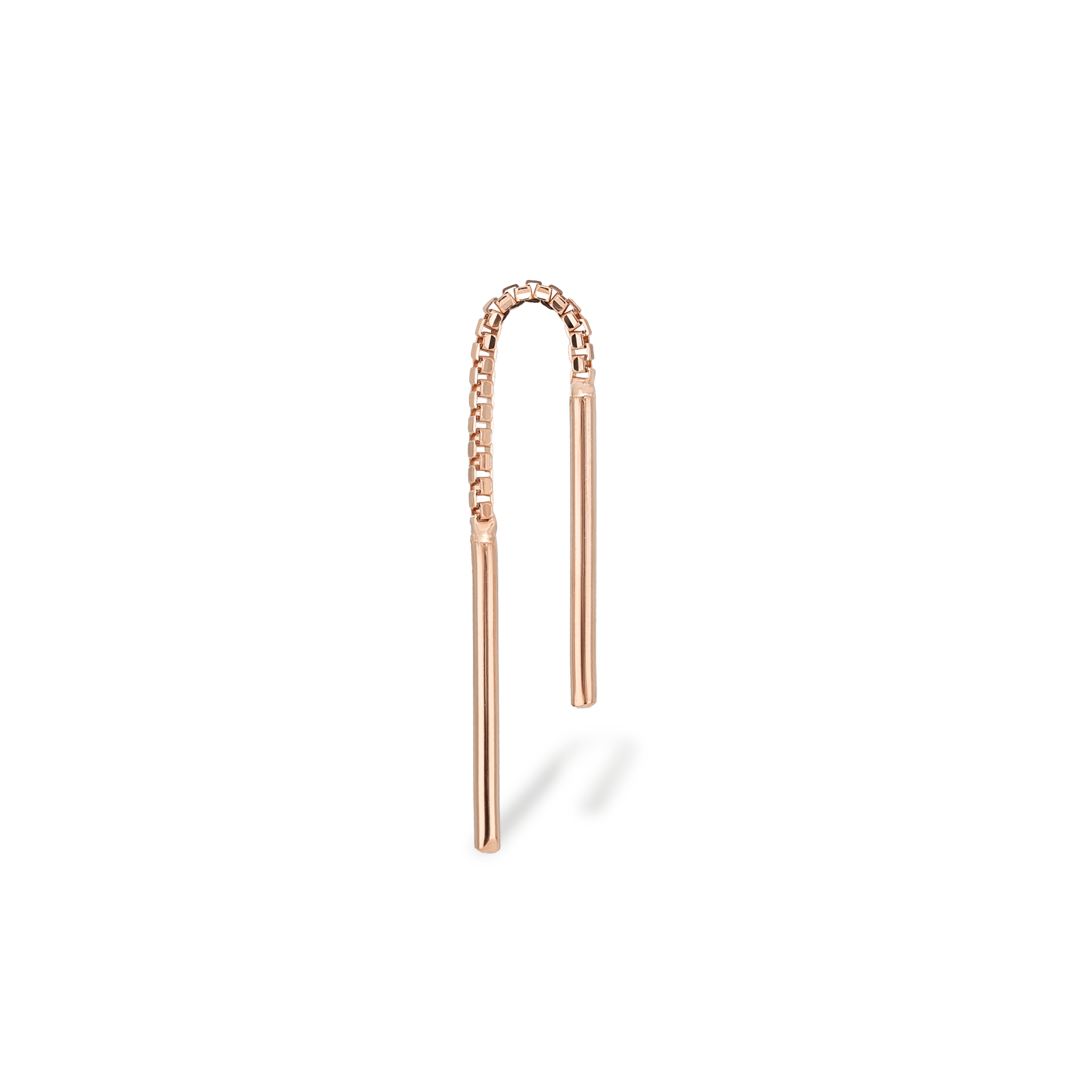 BEATTI Threaders Rose Gold / Single Brillcut Short Chain Threader MJH030 New Longer Brillcut Short Chain Threader