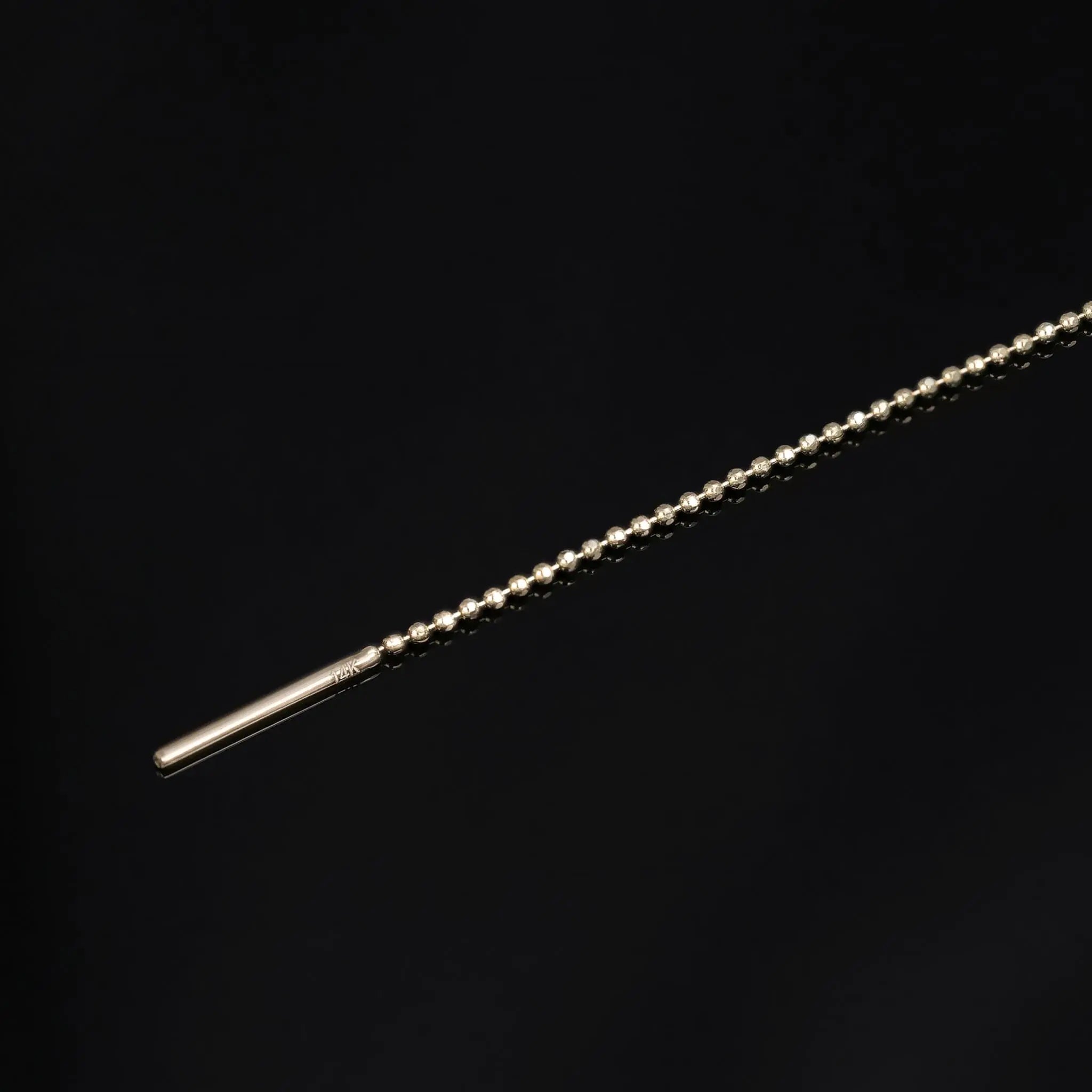 BEATTI Threaders Facet Ball Chain Long Threader Earring Facet Ball Chain Long Threader Earring