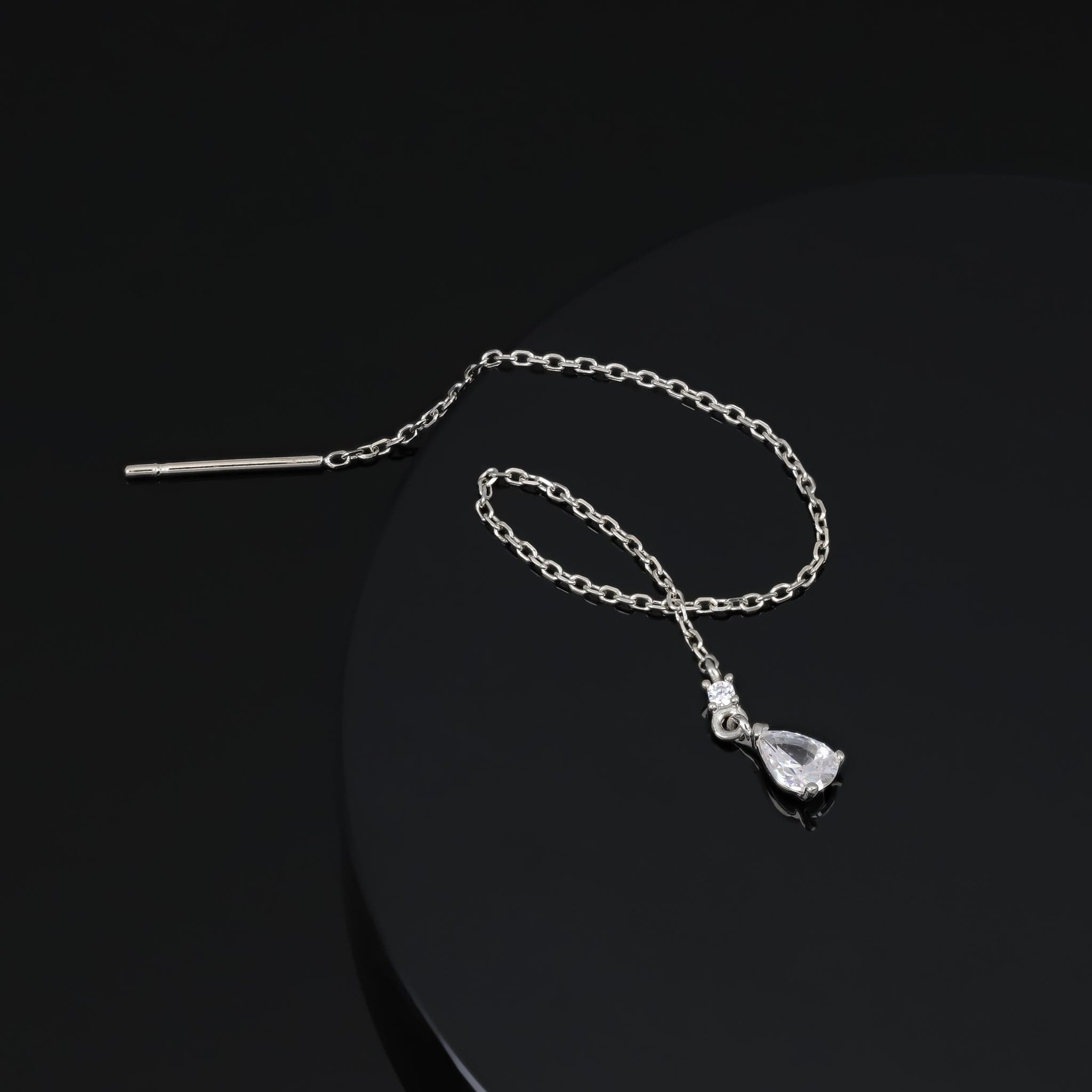 BEATTI Threaders Pear CZ Drop Threader Pear CZ Drop Threader